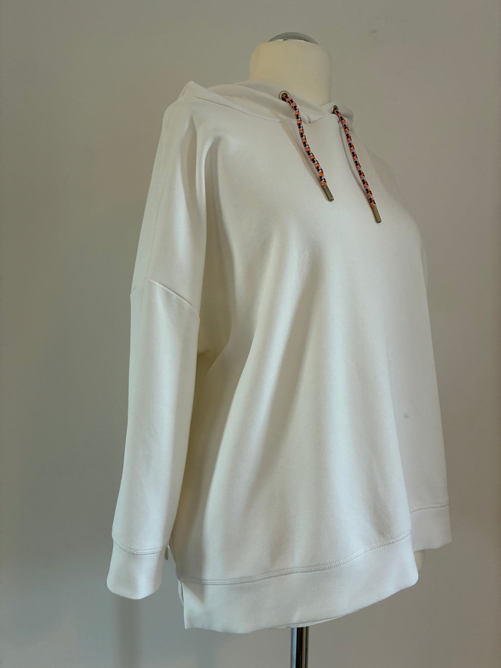 Zero Oversize-Hoodie in Cremeweiß mit Kapuze – Größe XXL / 44
