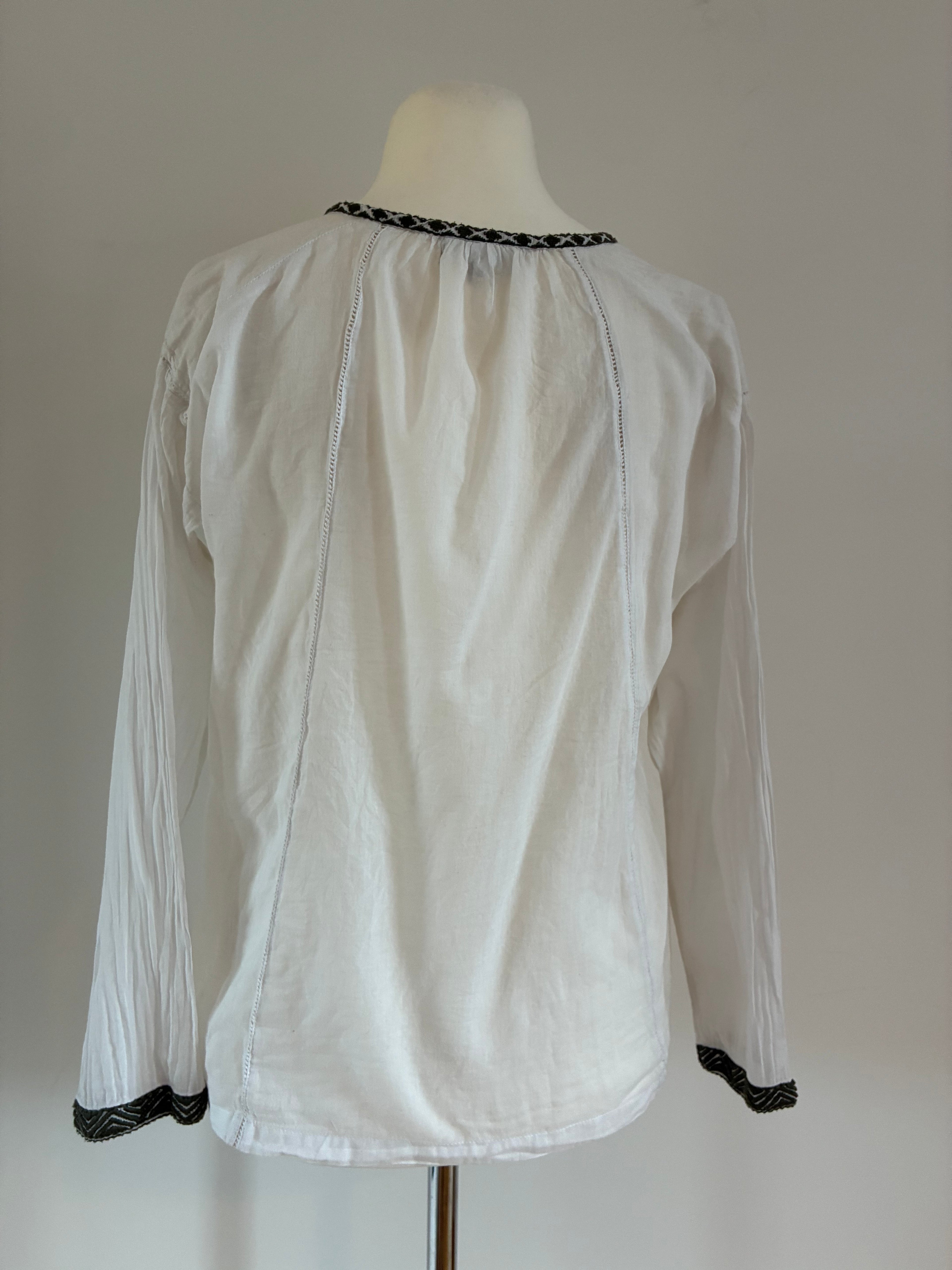 Noa Noa Baumwollbluse mit Stickerei im Boho-Stil – Größe M / 38