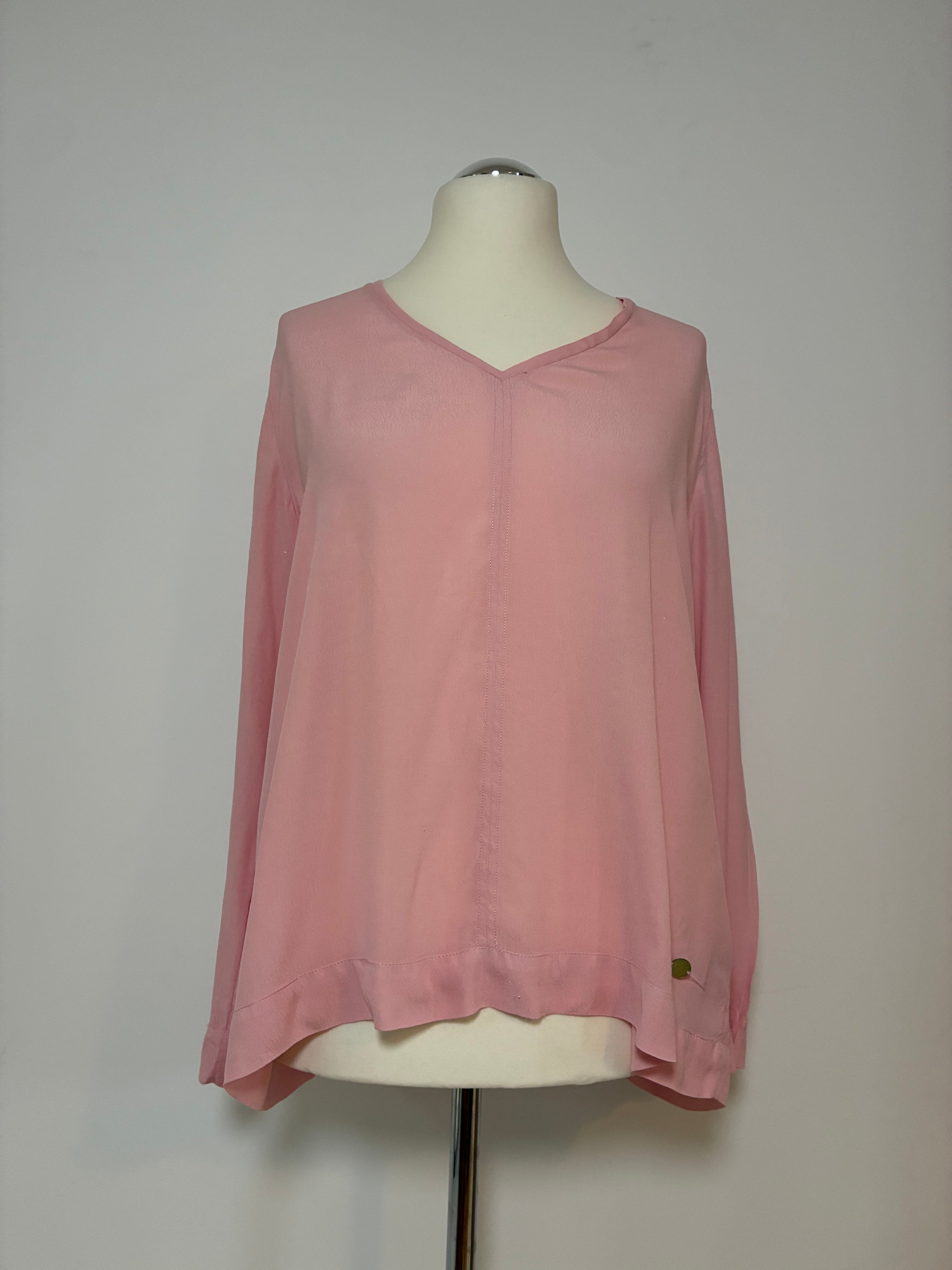 Lieblingsstück Bluse Größe 42 in zartem Rosé mit V-Ausschnitt