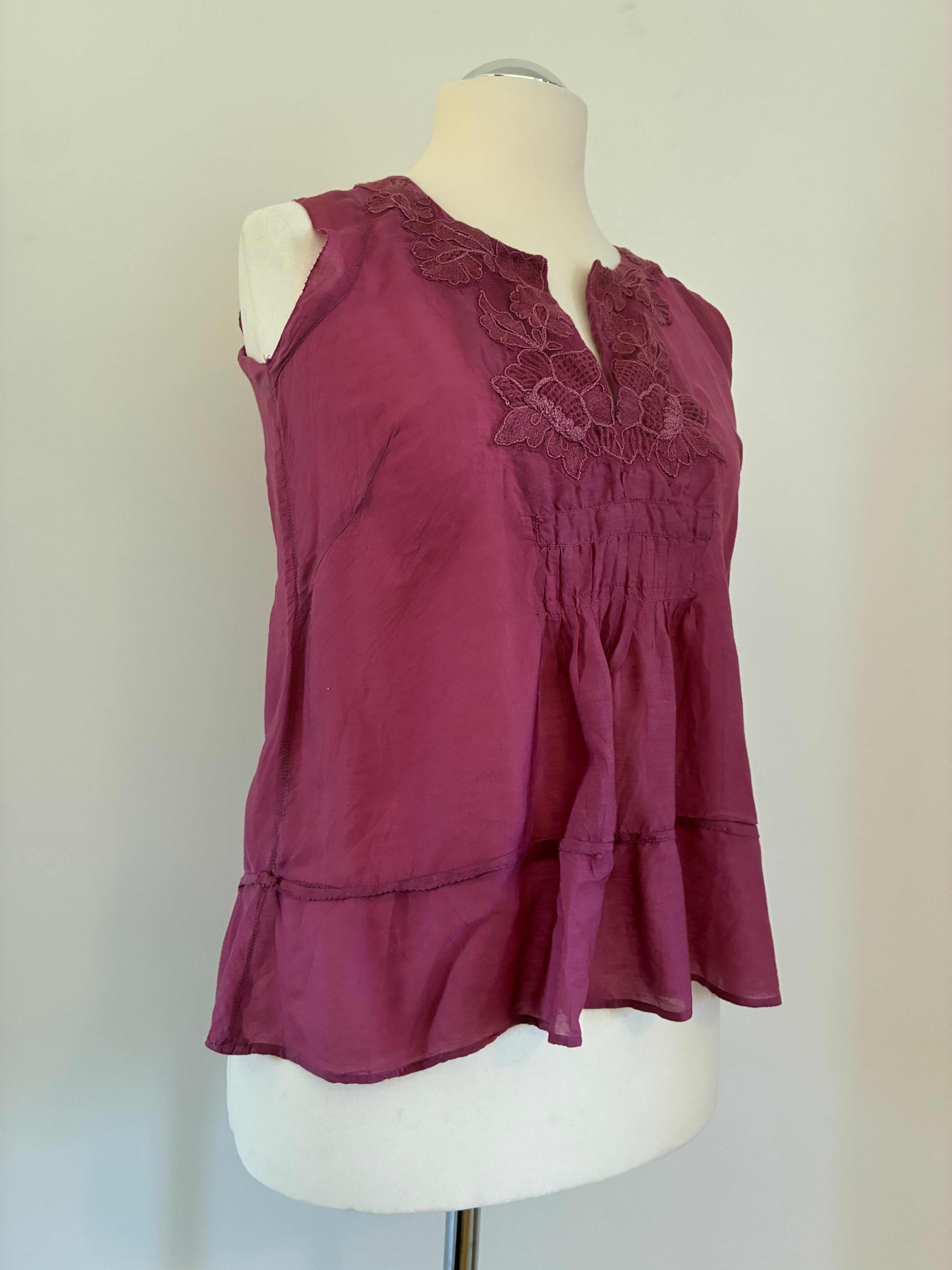 Noa Noa Bluse in Himbeer – Größe M / 38