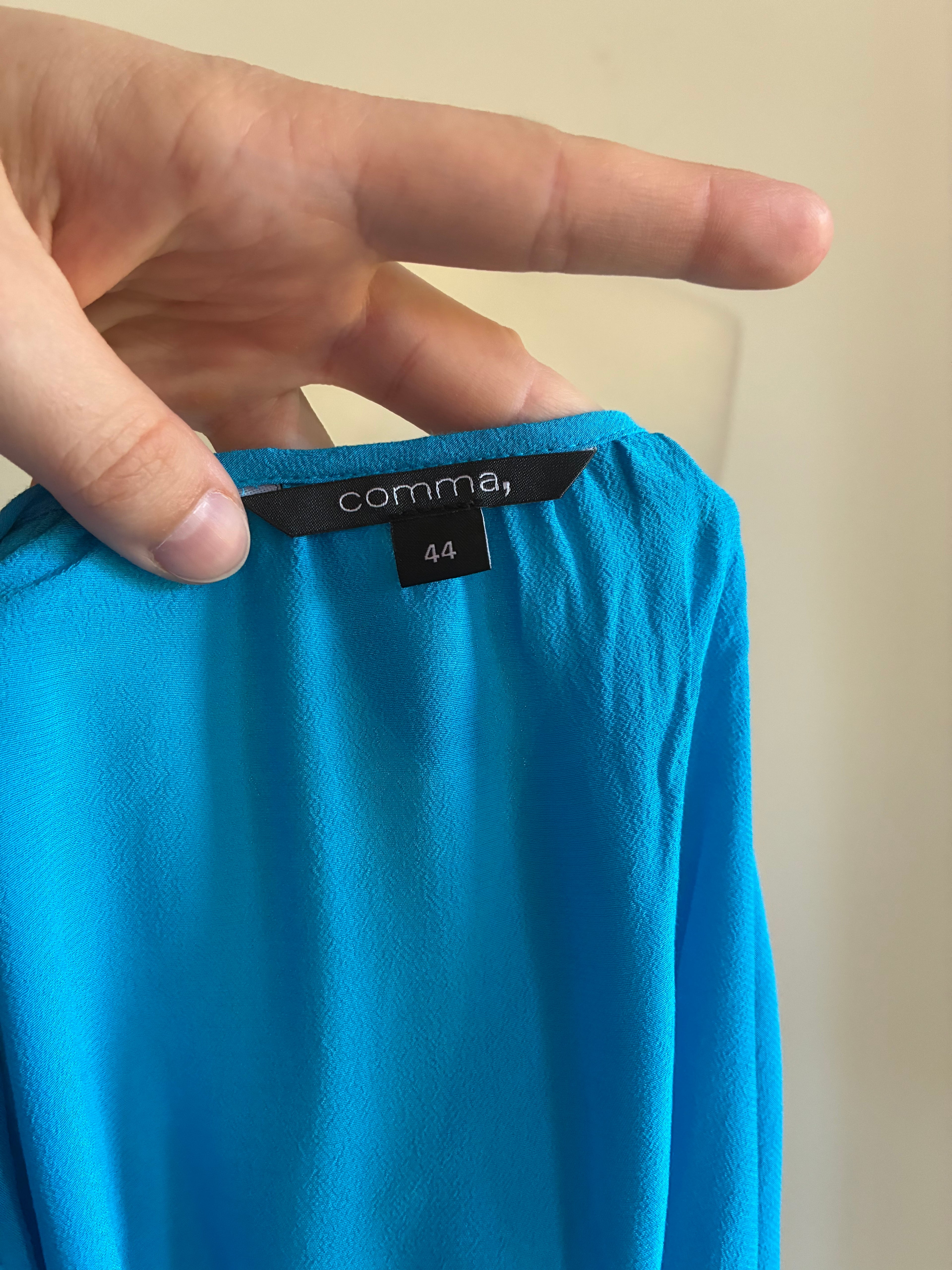 comma Shirt Größe 44 in Petrol mit lockerem Schnitt