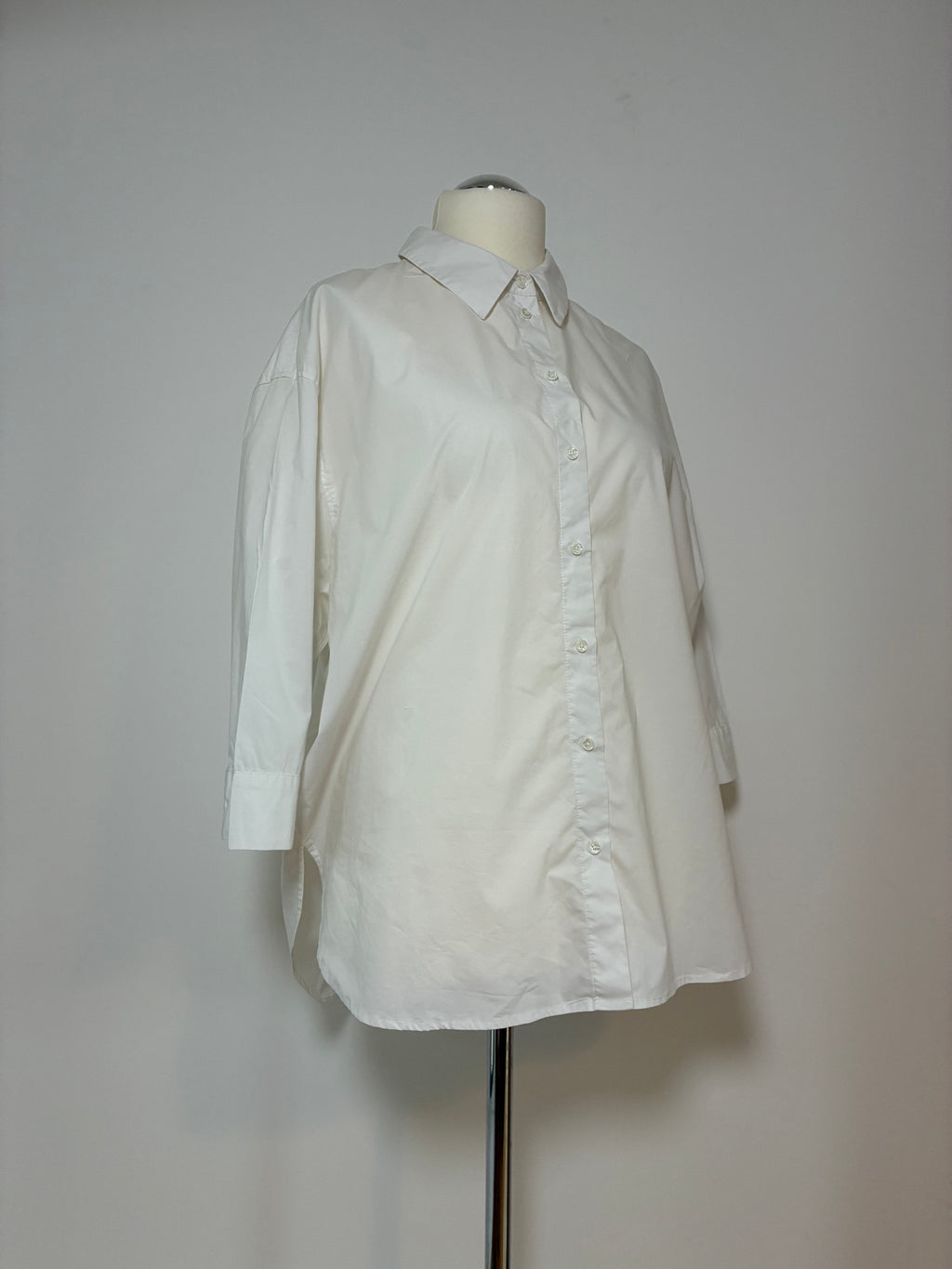 OPUS Bluse Größe 42 in Weiß mit halblangen Ärmeln