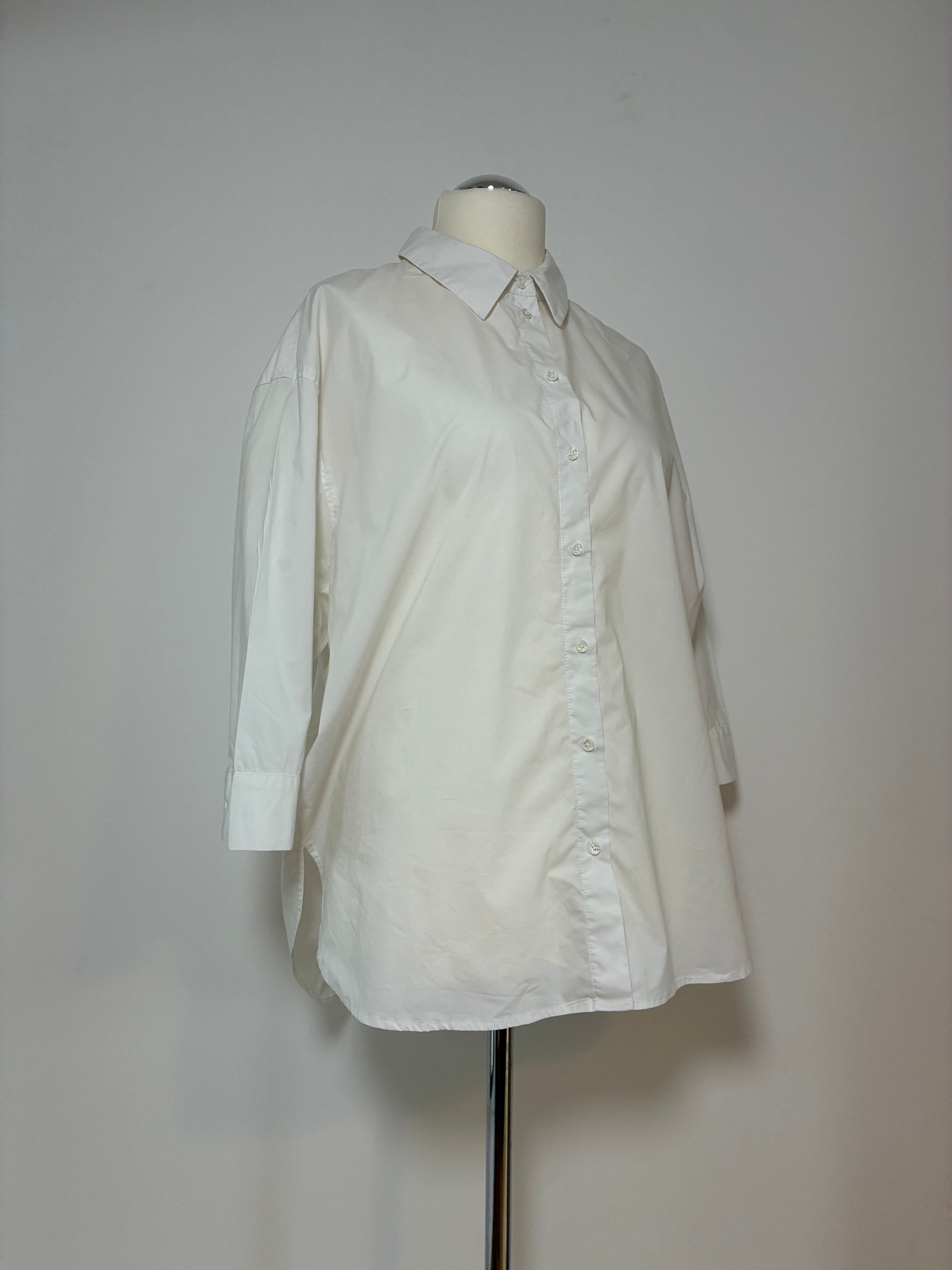 OPUS Bluse Größe 42 in Weiß mit halblangen Ärmeln