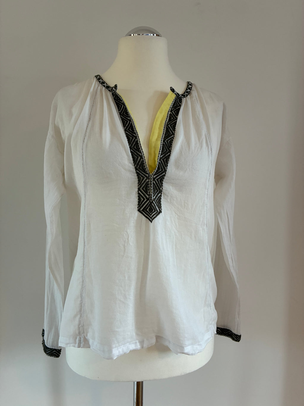 Noa Noa Baumwollbluse mit Stickerei im Boho-Stil – Größe M / 38