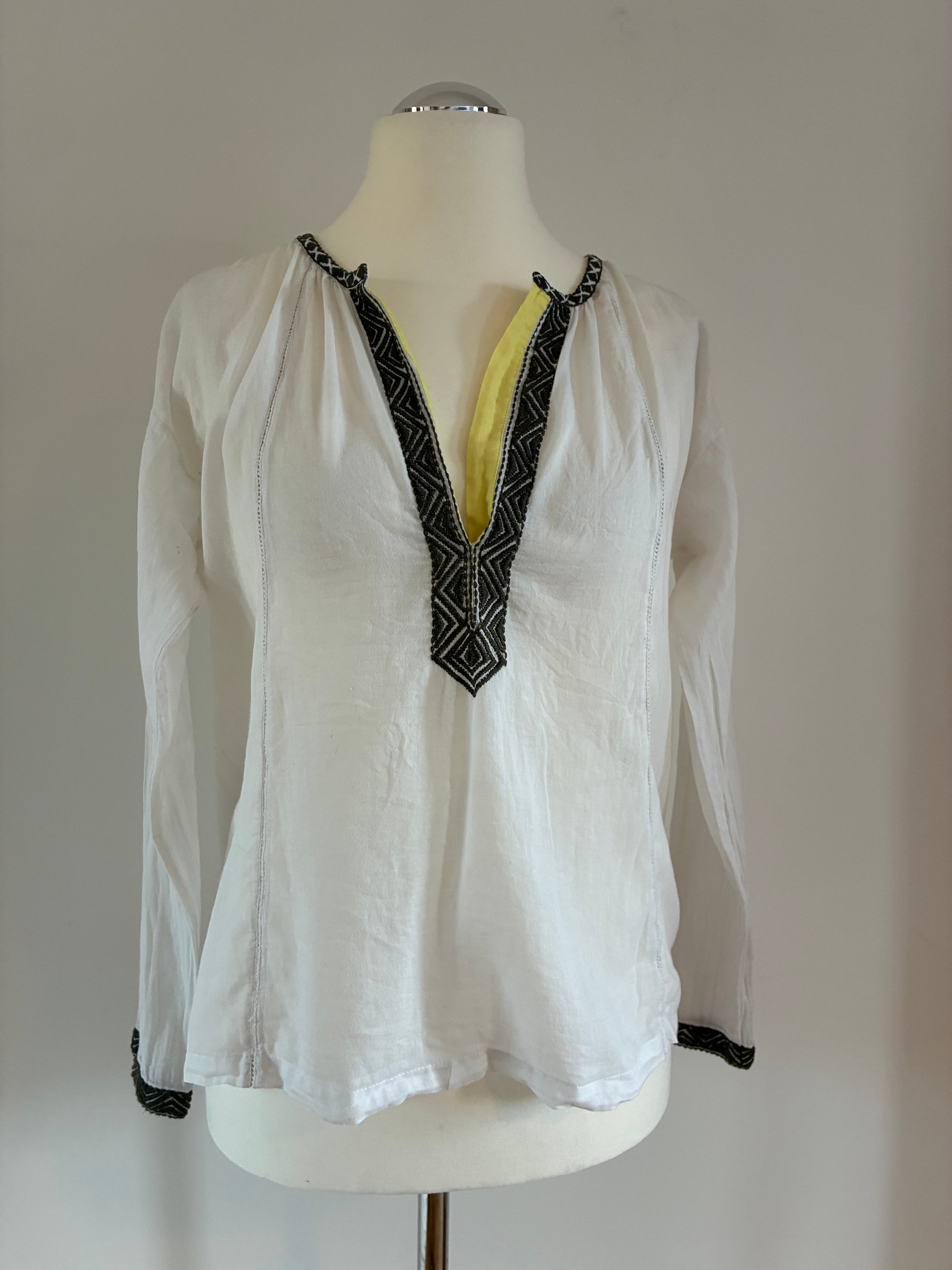 Noa Noa Baumwollbluse mit Stickerei im Boho-Stil – Größe M / 38