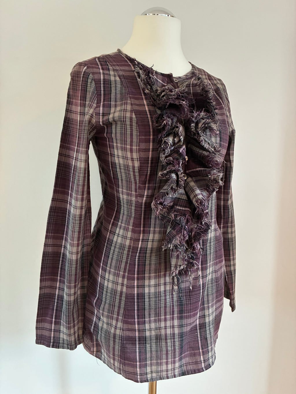 Noa Noa Bluse mit Muster und Volants – Größe L / 40