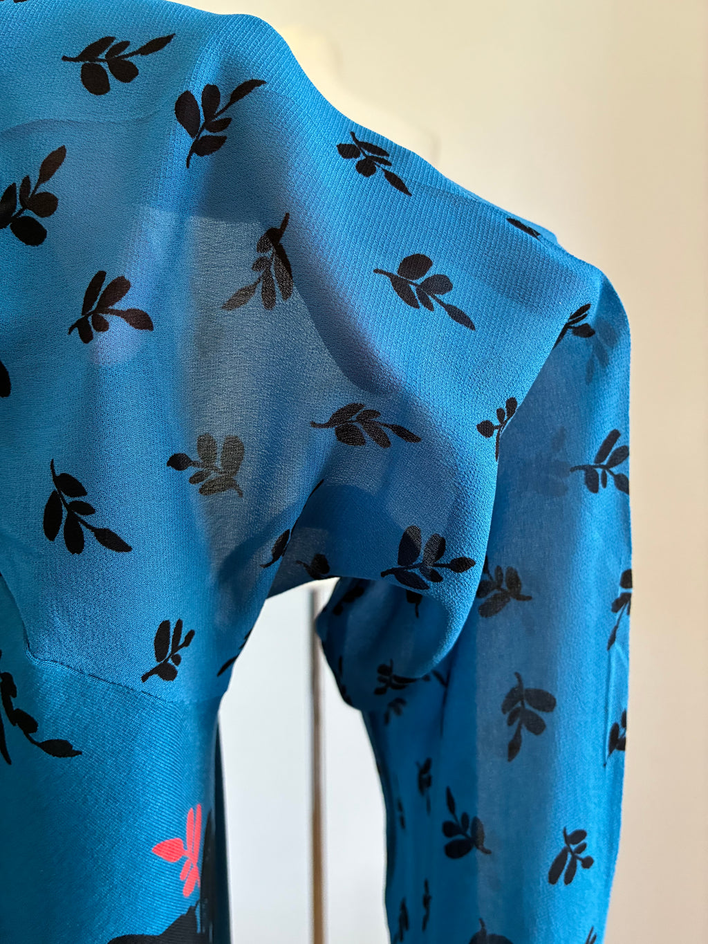 Boden Wickelkleid Petrol Blau mit Blumenprint – Gr. UK 16 / DE 44
