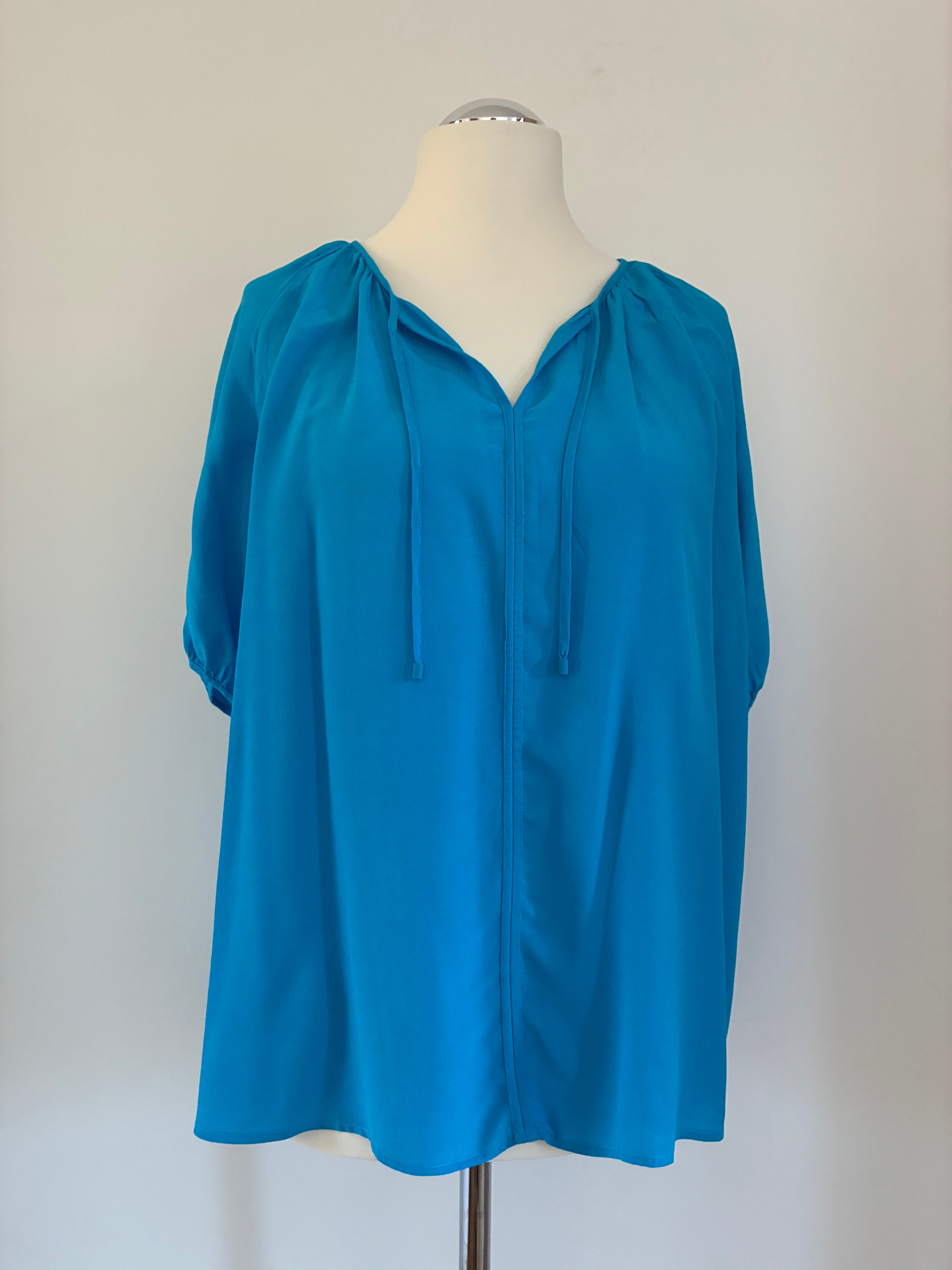 comma Shirt Größe 44 in Petrol mit lockerem Schnitt