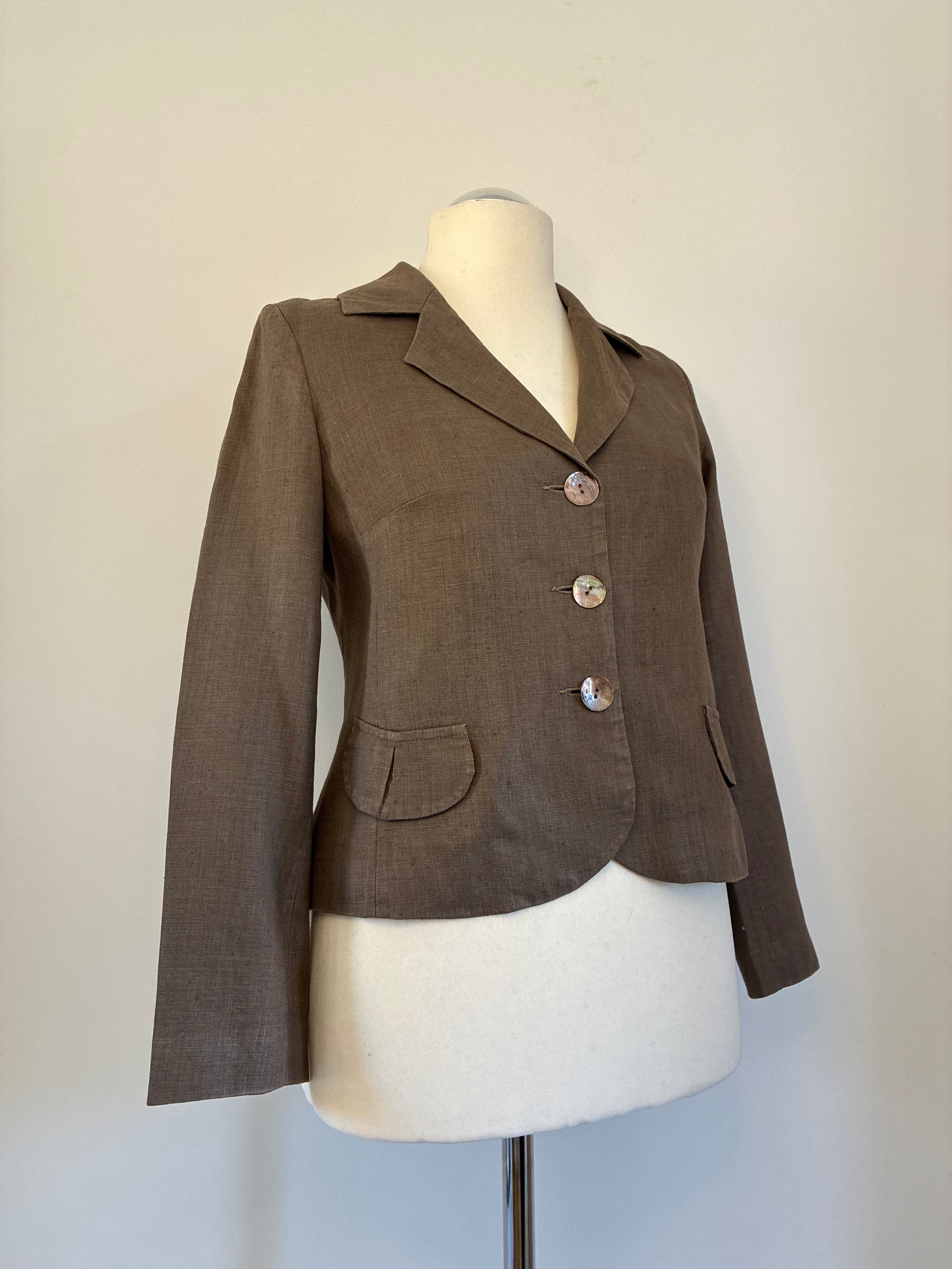 Zeitloser Avoca Origin Leinenblazer Größe M 38 in Braun