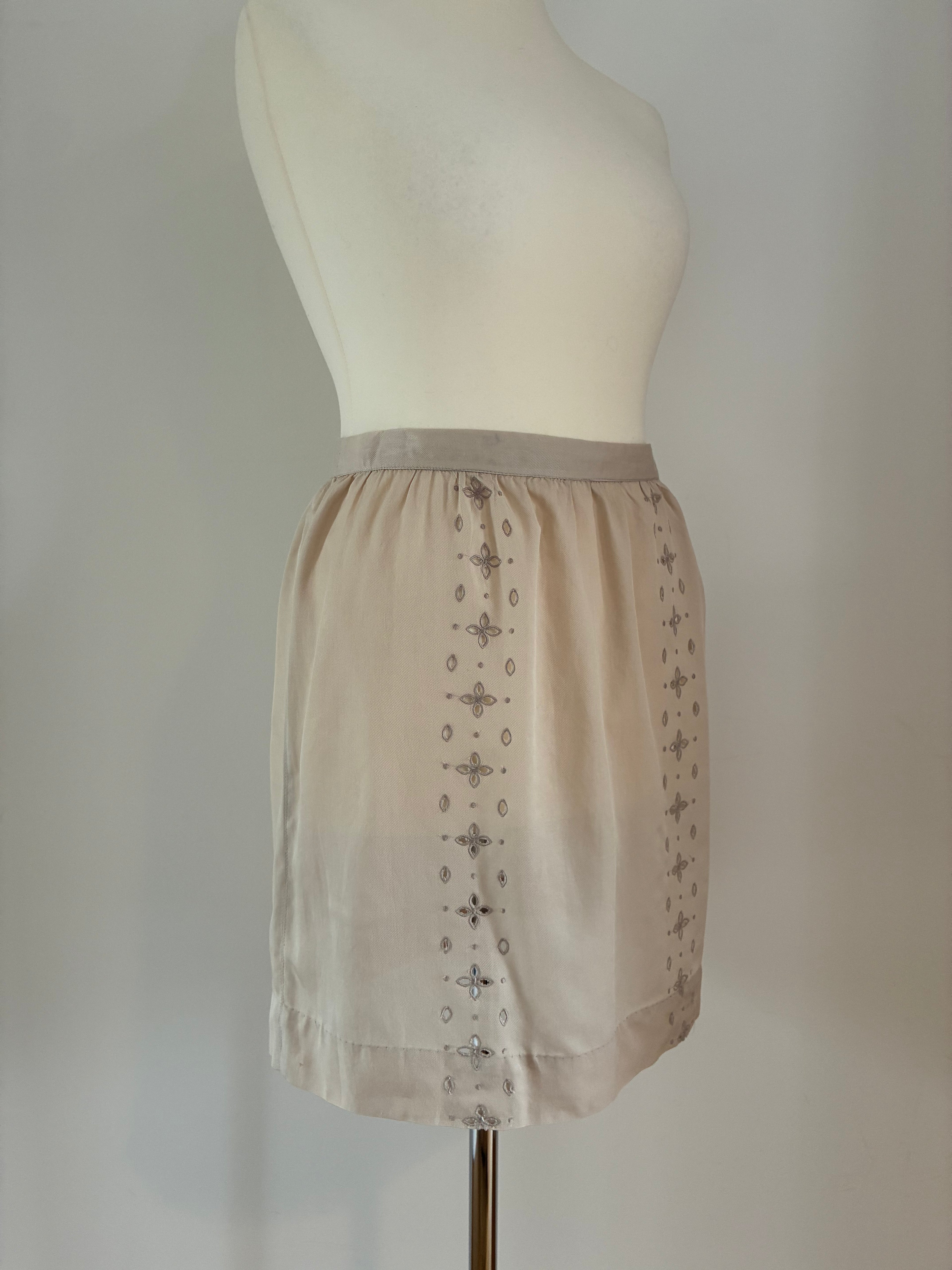 Noa Noa Rock Größe S 36 in Creme mit feinen Stickdetails