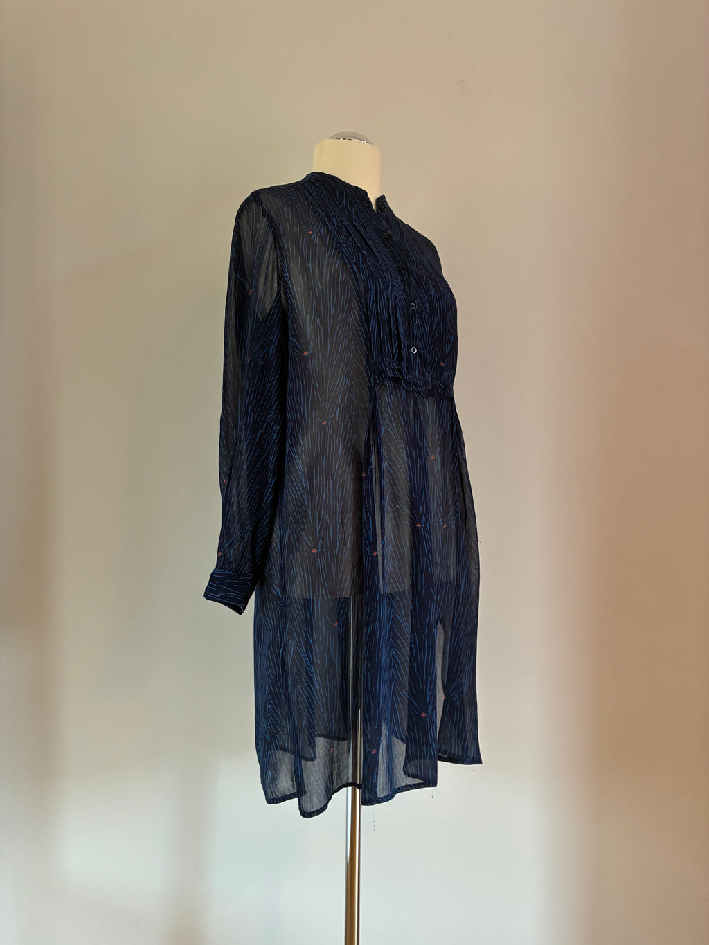 Charmantes Noa Noa Kleid Größe S 36 in Blau-Rot mit feinem Muster