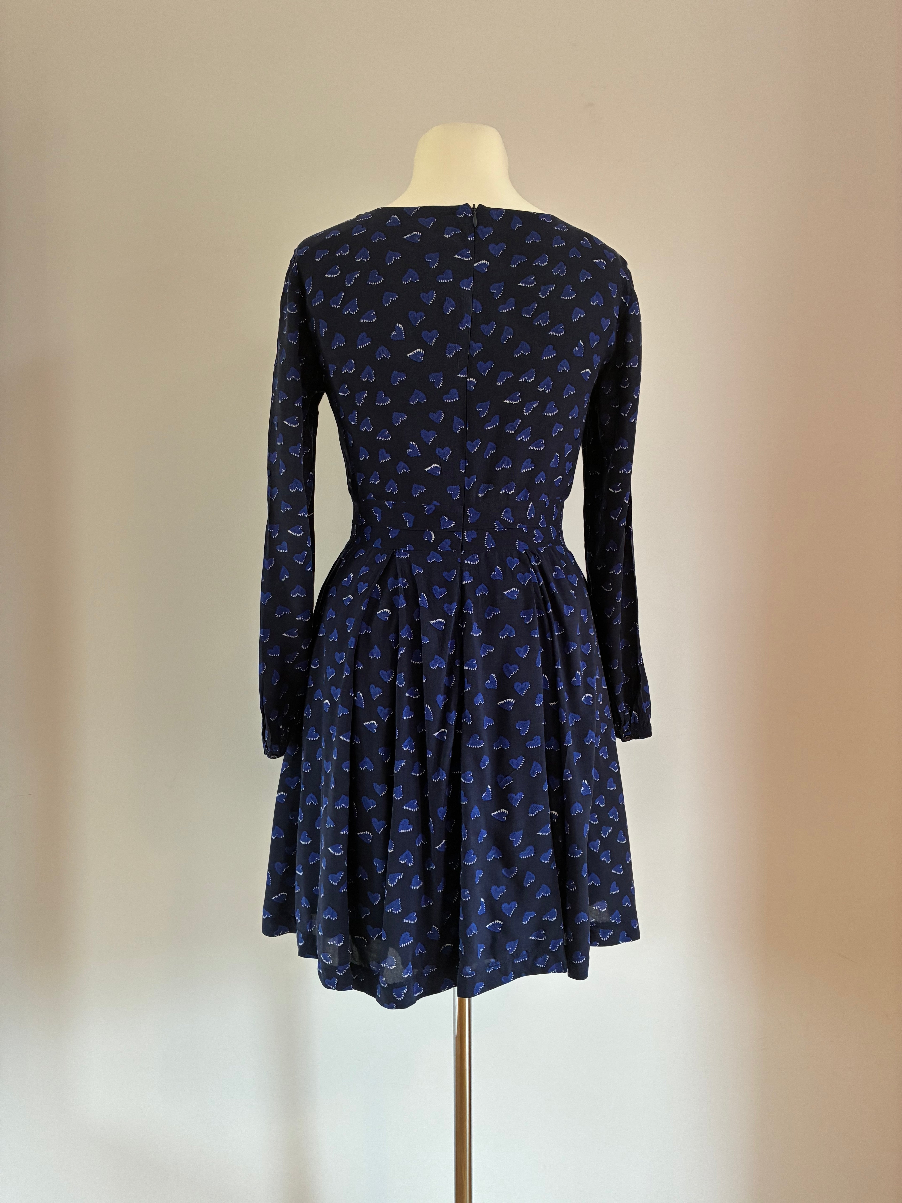 Hallhuber Kleid Gr. 38 – marineblau, langarm und festlich