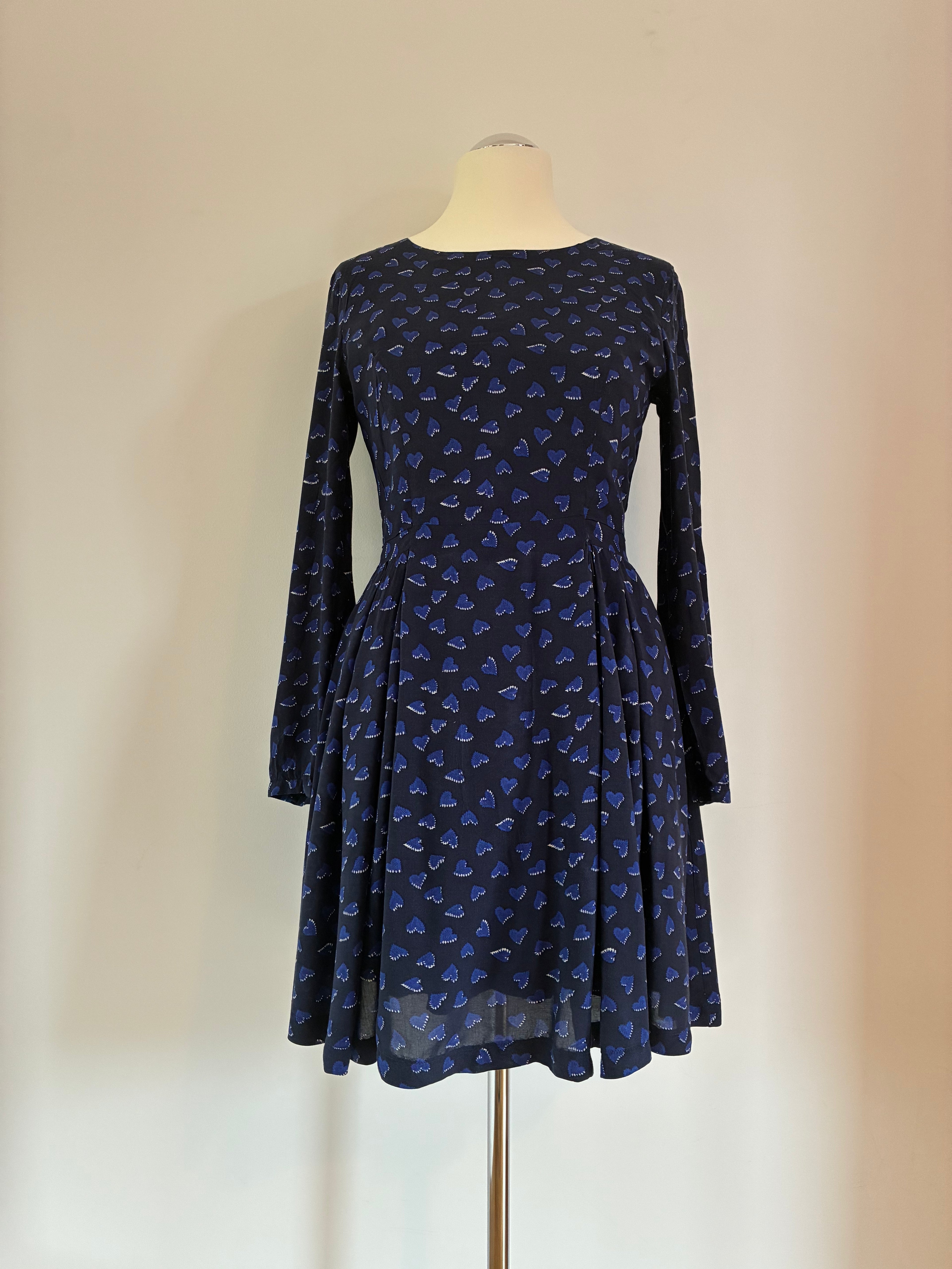 Hallhuber Kleid Gr. 38 – marineblau, langarm und festlich