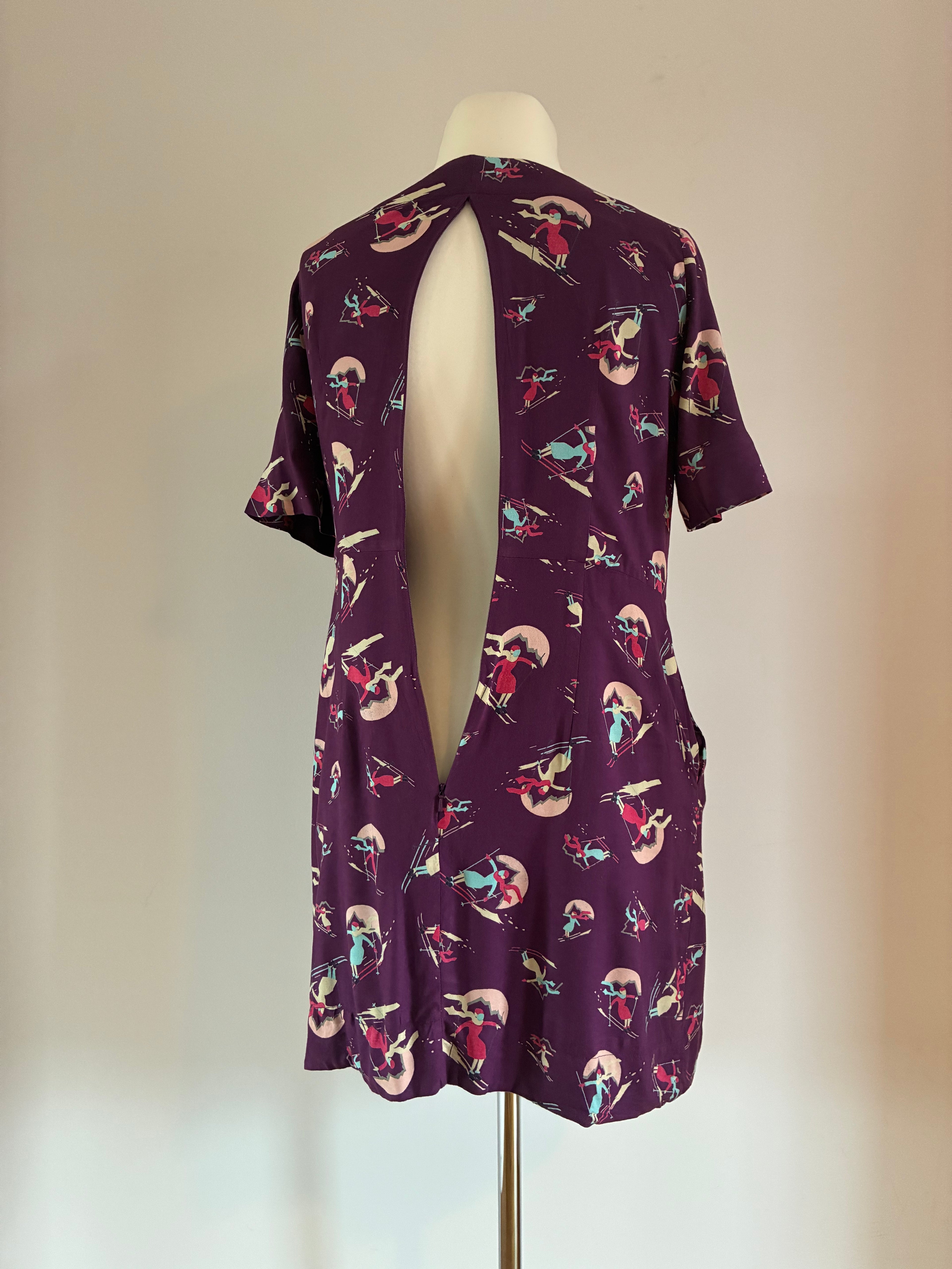 Emily and Fin Kleid Gr. 40 – lila mit buntem Print, selten getragen