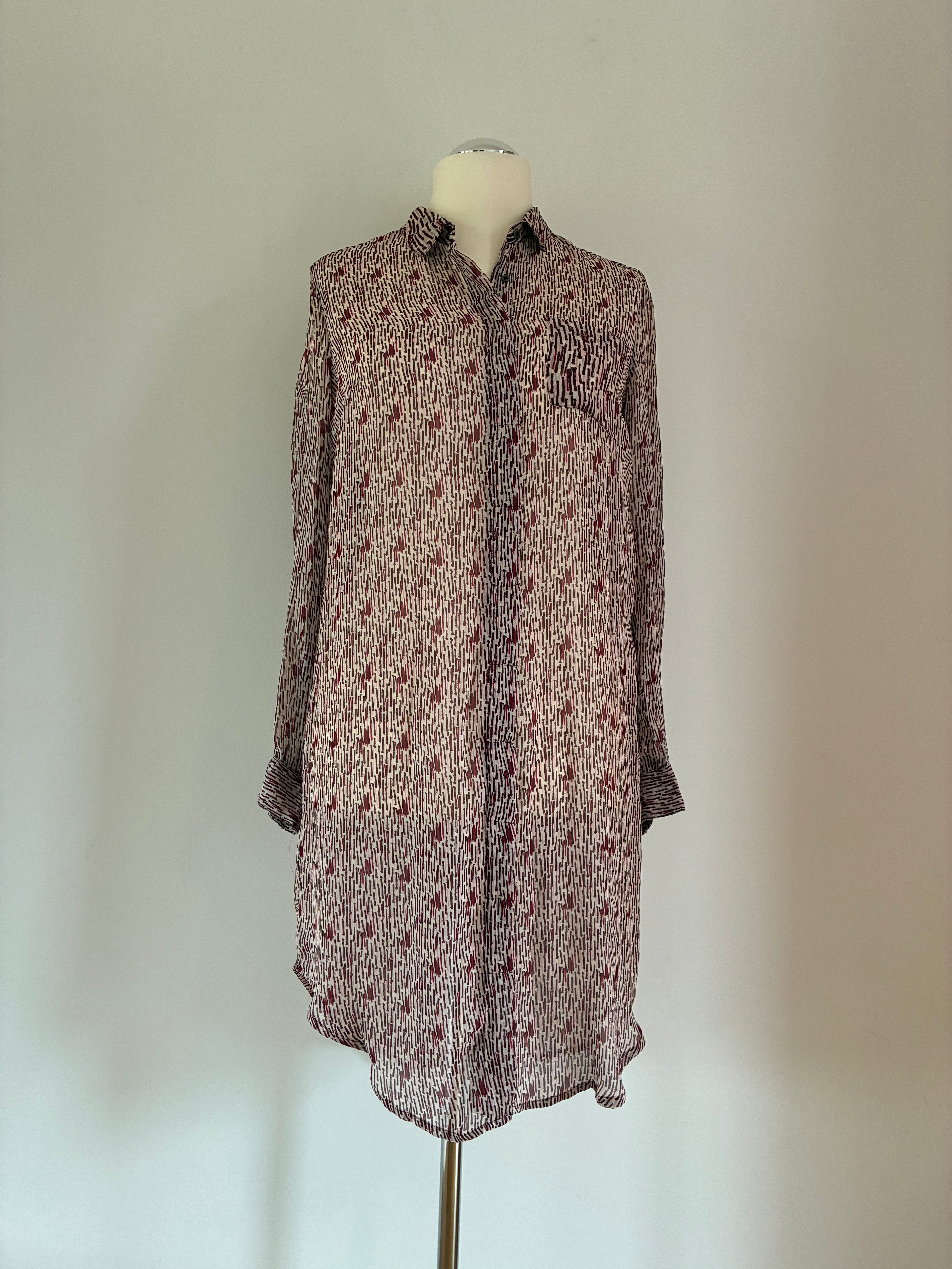 Transparentes Noa Noa Kleid Gr. 36 in Creme und Rot