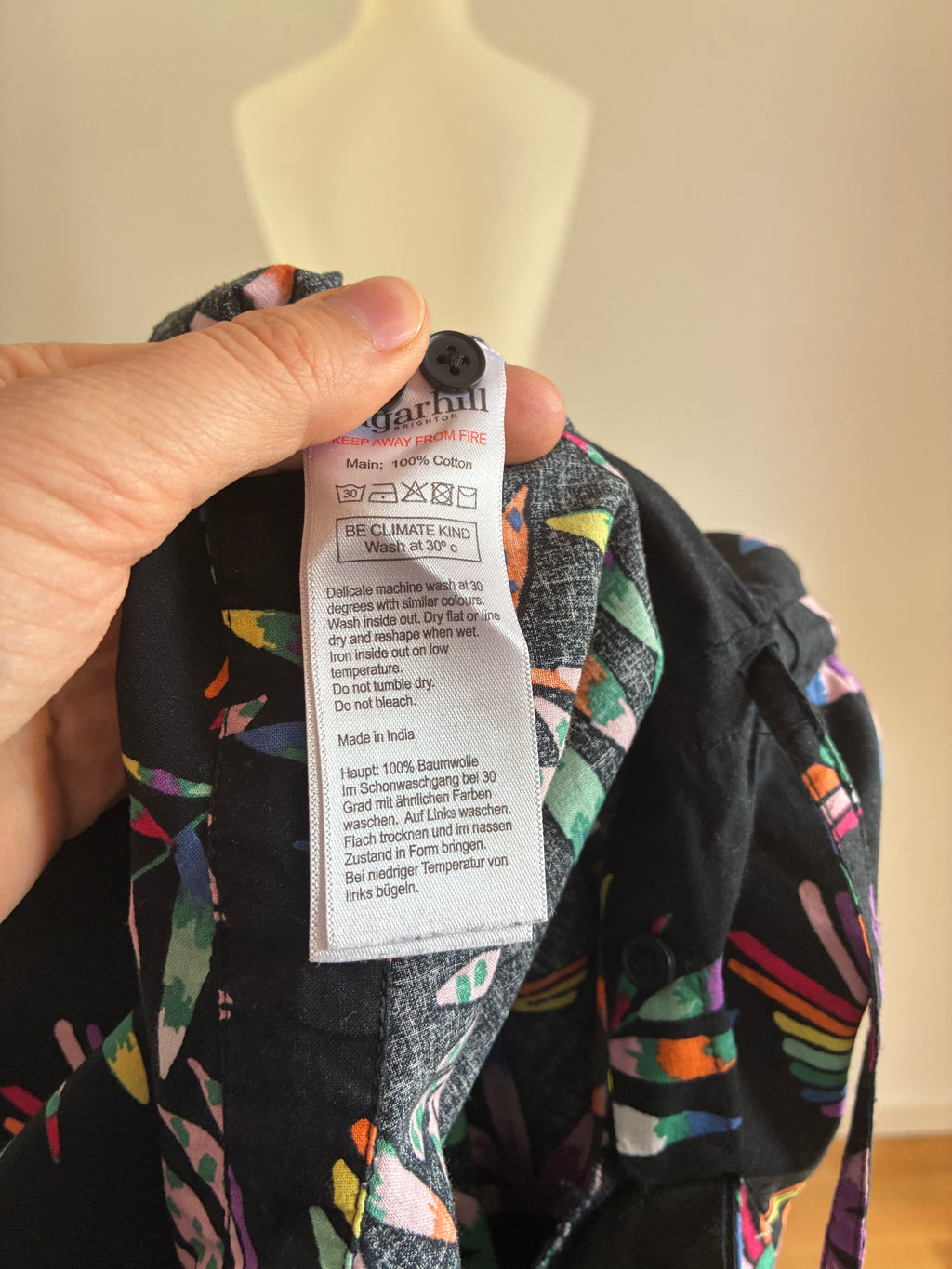 Sugarhill Brighton Jumpsuit mit Tropical-Print – Baumwolle & Bindegürtel | Gr. 42 (UK 16)