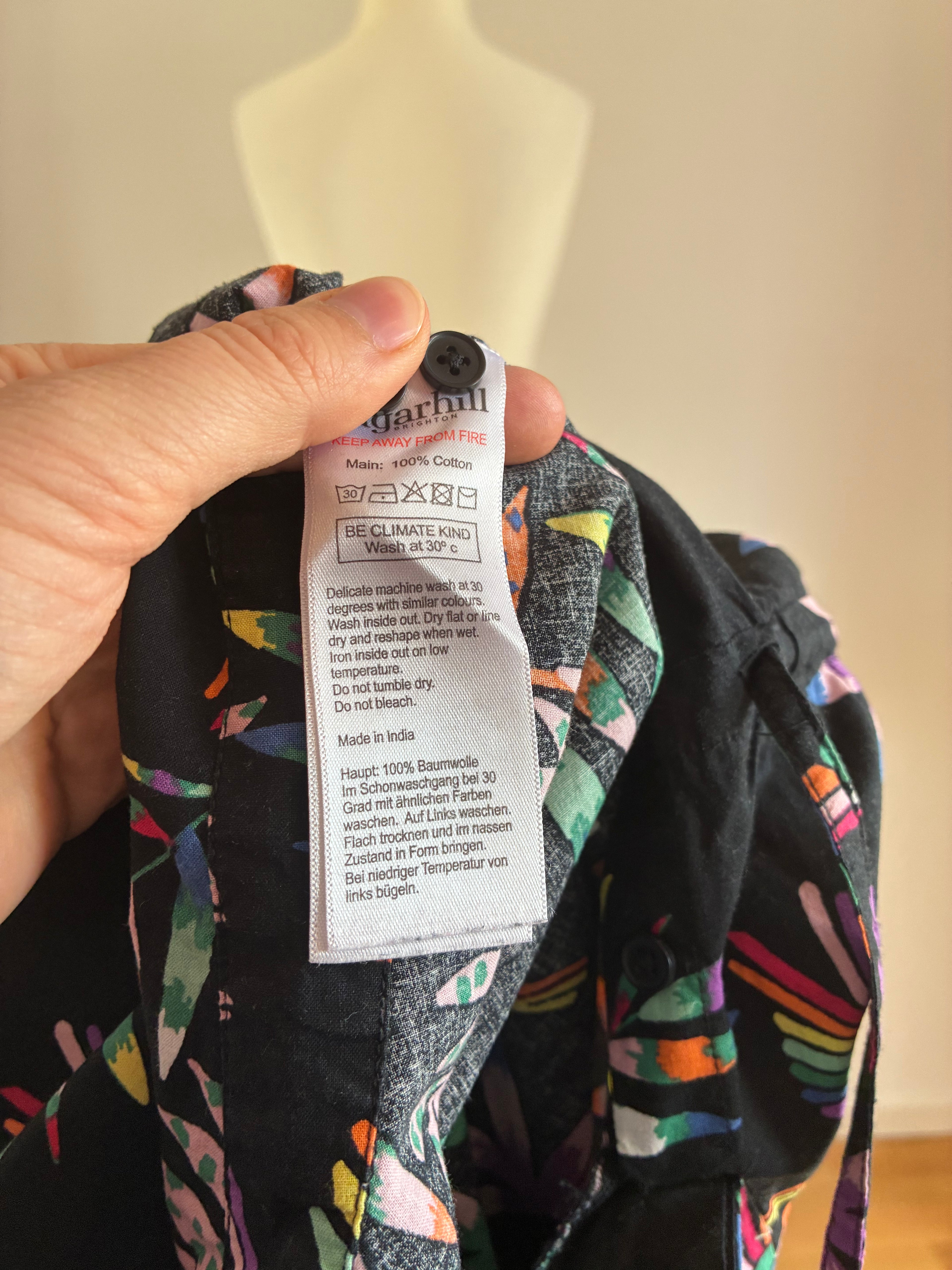 Sugarhill Brighton Jumpsuit mit Tropical-Print – Baumwolle & Bindegürtel | Gr. 42 (UK 16)