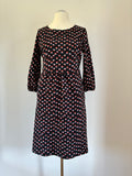 Boden Kleid Gr. 42/44 Schwarz Rot Tulpen-Print Baumwolle