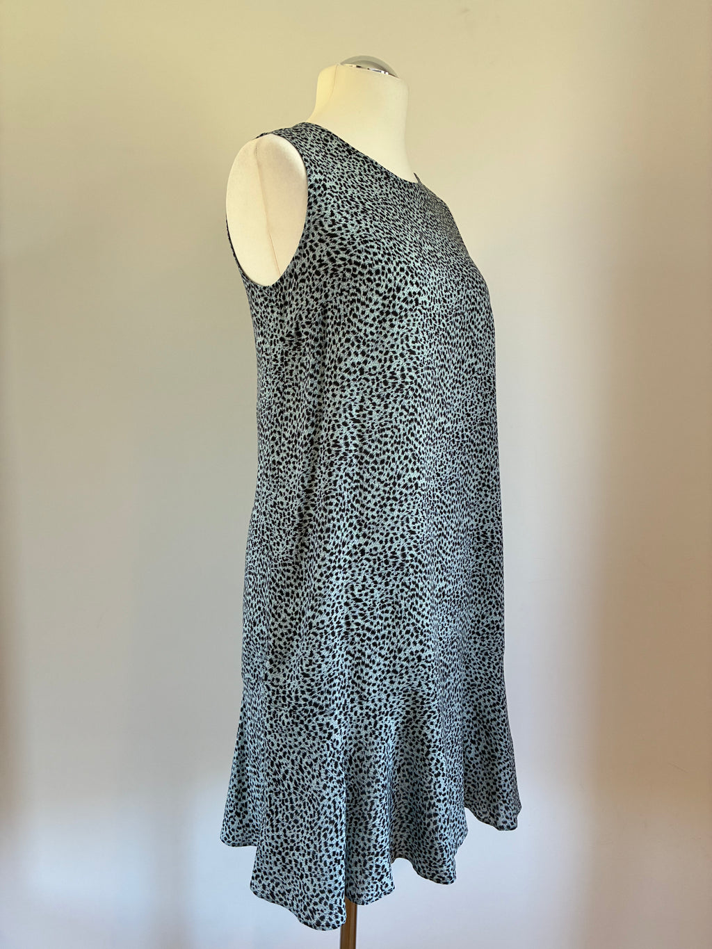 Stilvolles OPUS Kleid Größe M 38 in Blau-Schwarz mit Leopardenmuster – neu mit Etikett