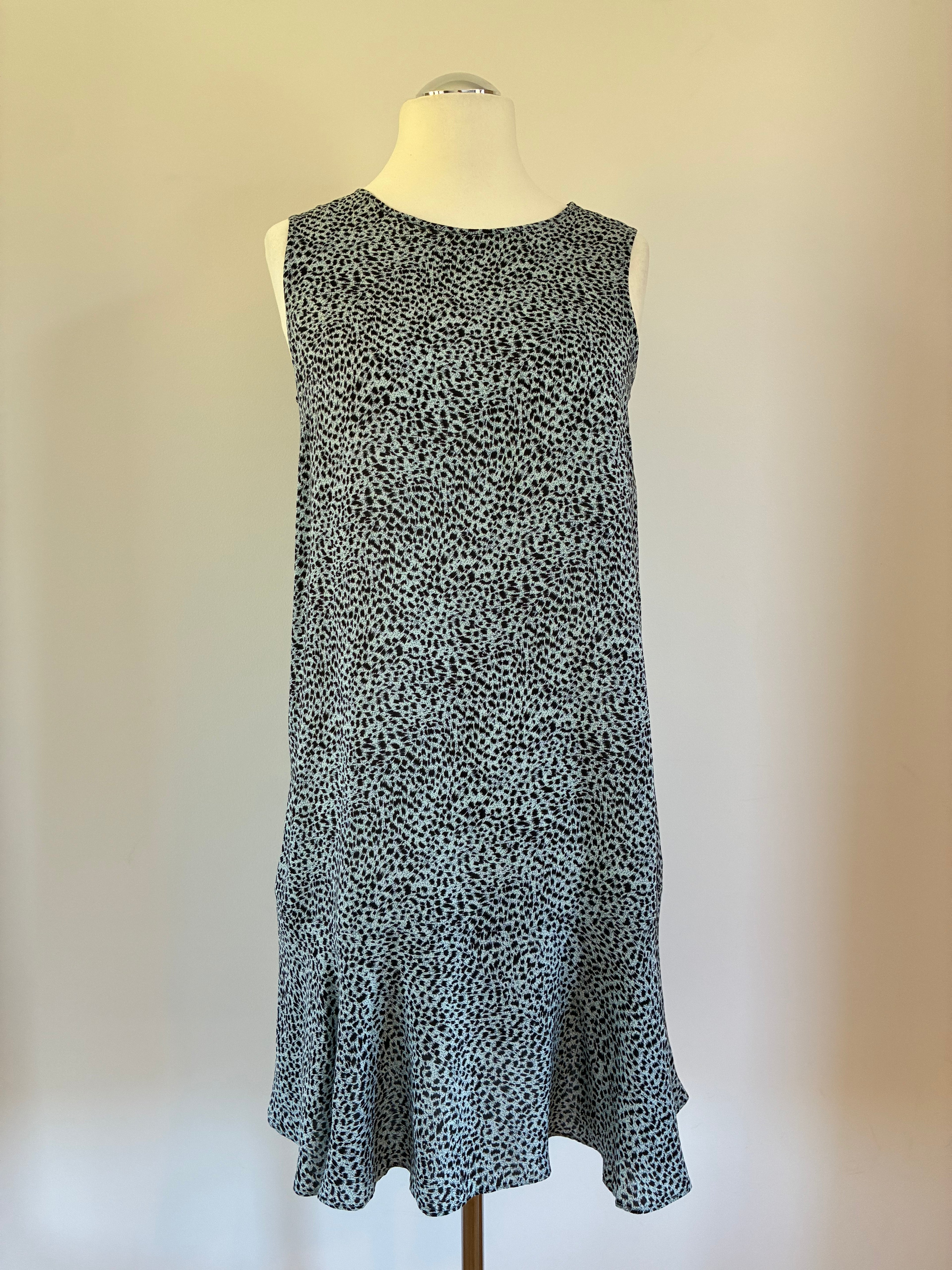 Stilvolles OPUS Kleid Größe M 38 in Blau-Schwarz mit Leopardenmuster – neu mit Etikett