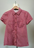 Tom Tailor Denim Bluse, Größe XS, Rot, Weiß, Vorderansicht