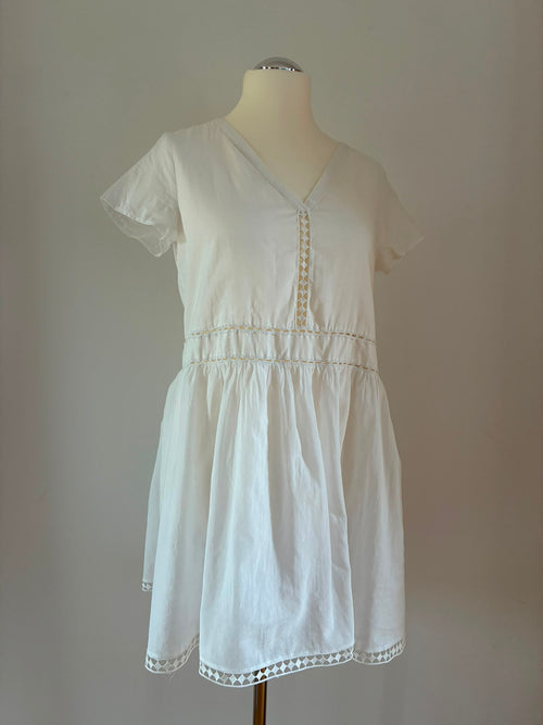 ba&sh Kleid Ilona Größe 42 aus Baumwolle in Weiß