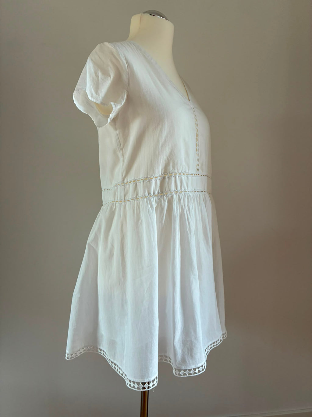 ba&sh Kleid Ilona Größe 42 aus Baumwolle in Weiß