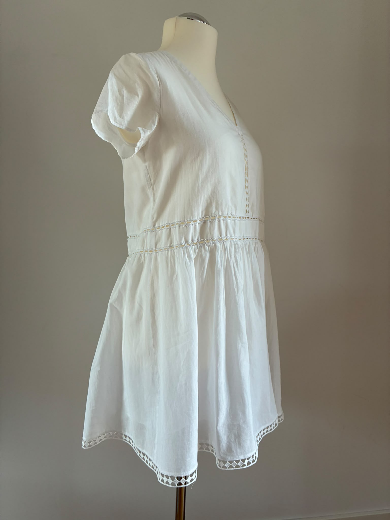 ba&sh Kleid Ilona Größe 42 aus Baumwolle in Weiß