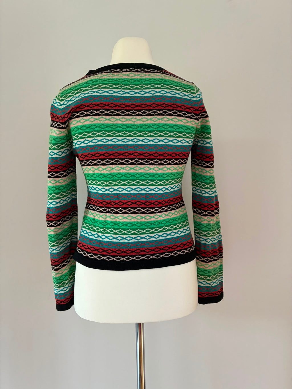 King Louie Cardigan Größe L aus Baumwoll-Wollmix mit buntem Muster