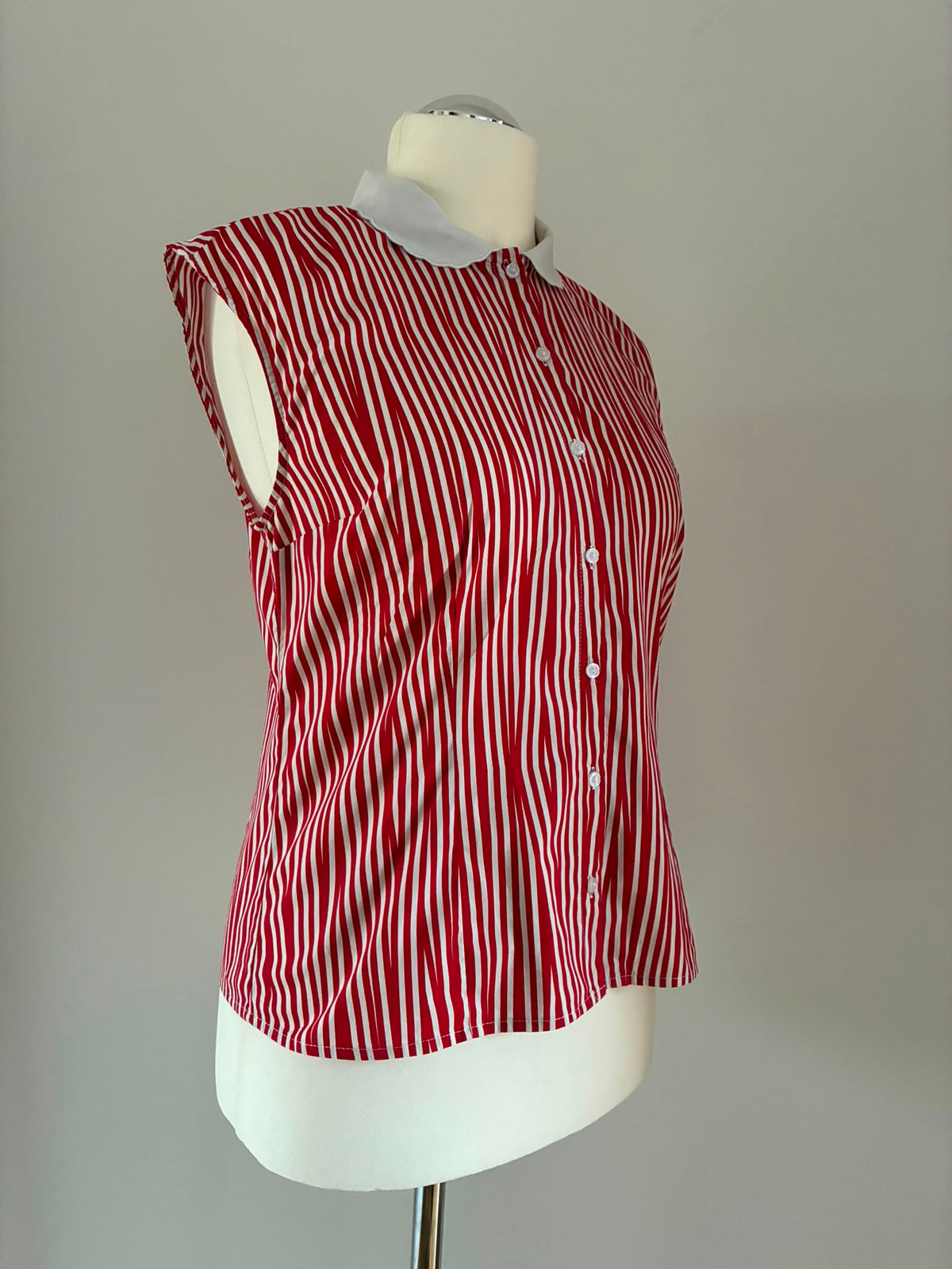 Blutsgeschwister Bluse, Größe L, Rot, Weiß, Weitere Ansicht 2