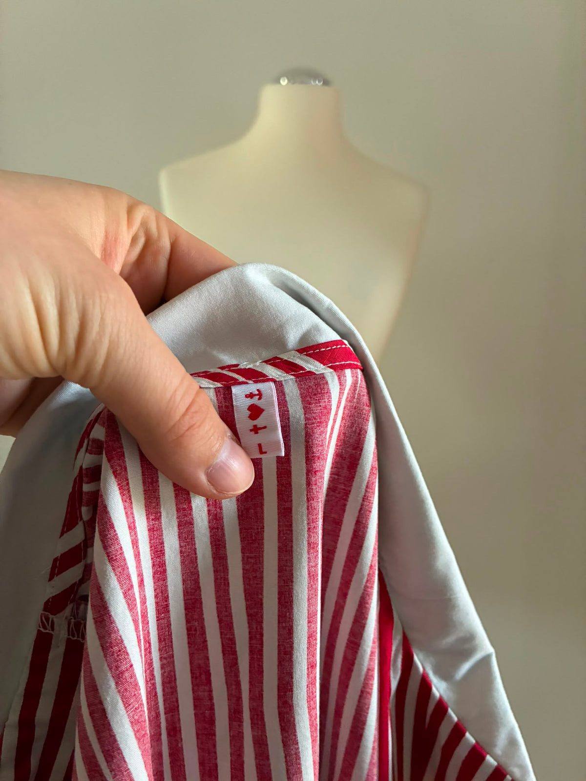 Blutsgeschwister Bluse, Größe L, Rot, Weiß, Weitere Ansicht 4