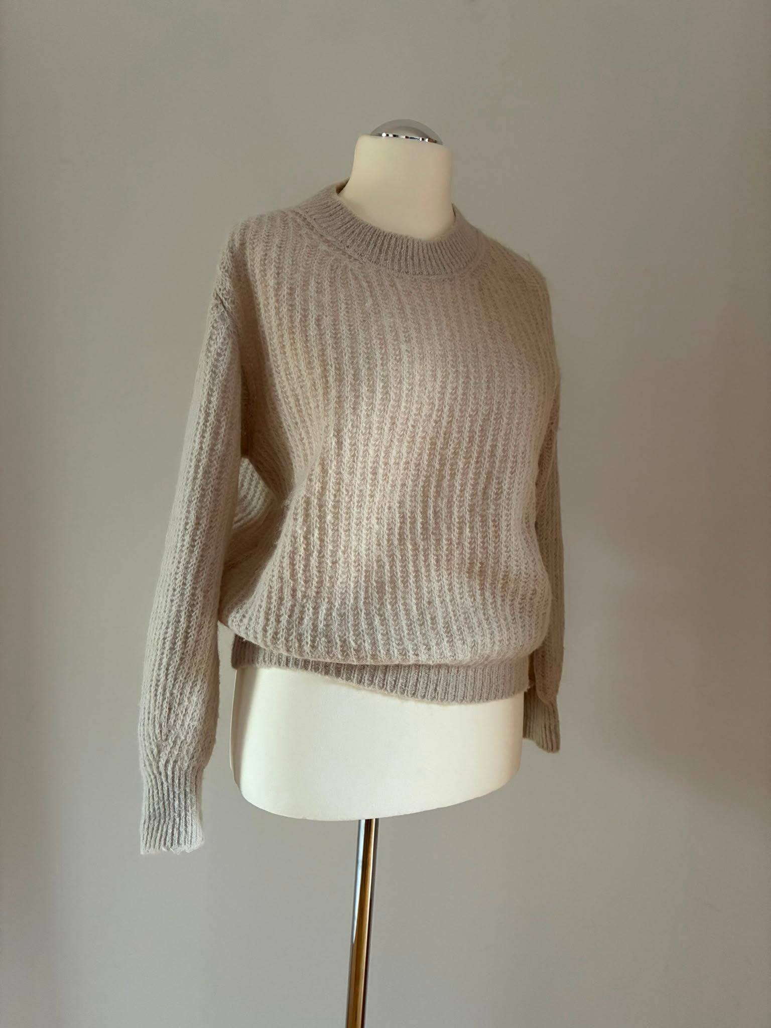 Alexandre Laurent Paris Strickpullover in Creme mit Kid-Mohair und Alpaka
