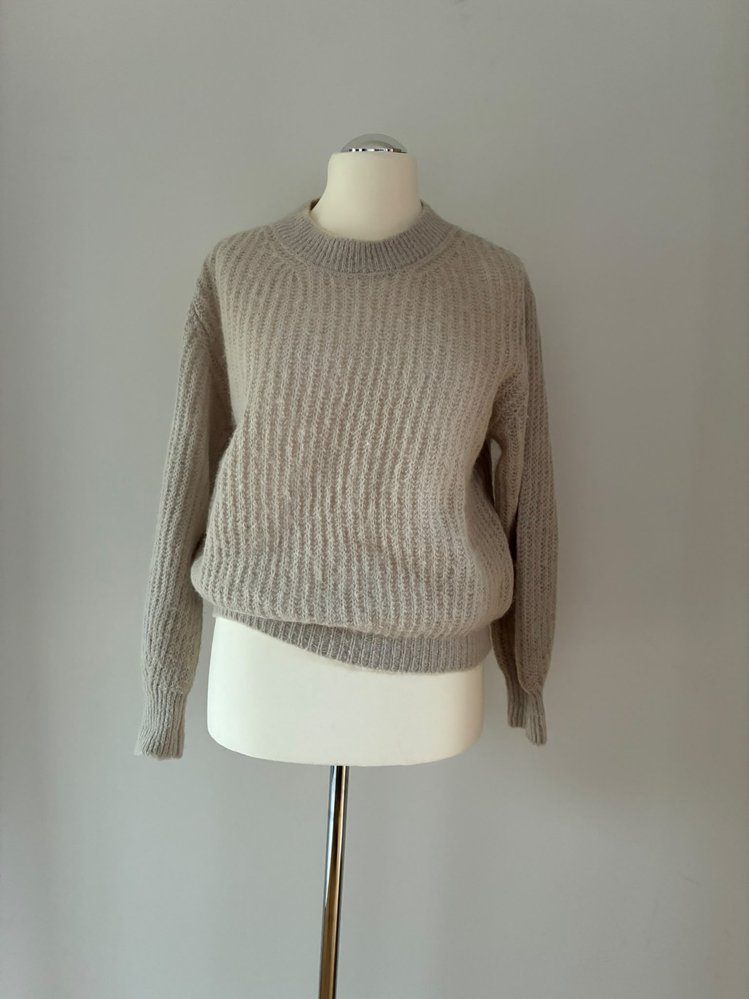 Alexandre Laurent Paris Strickpullover in Creme mit Kid-Mohair und Alpaka
