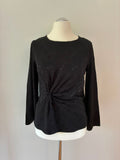 mint&berry Blusenshirt in Schwarz mit Knotendetail und Punkten