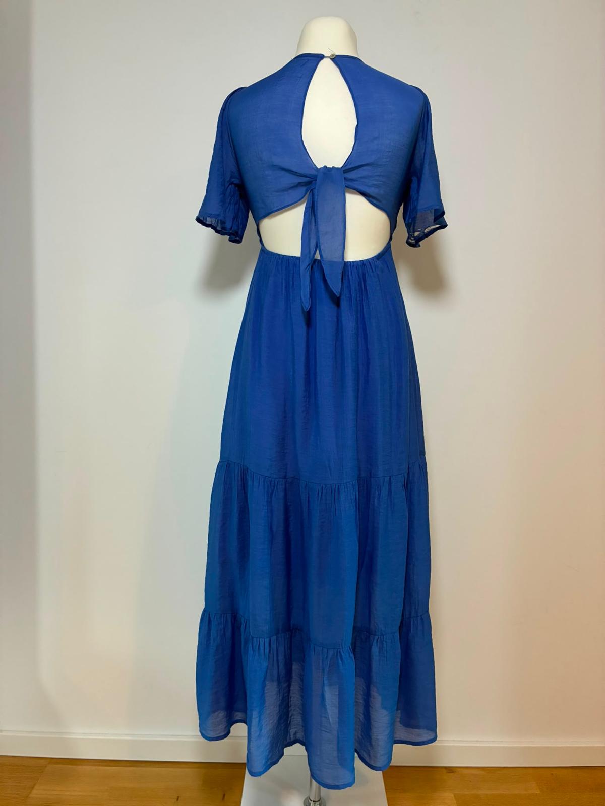 Lili & Lala Paris Maxikleid in Blau mit offenem Rücken Größe S