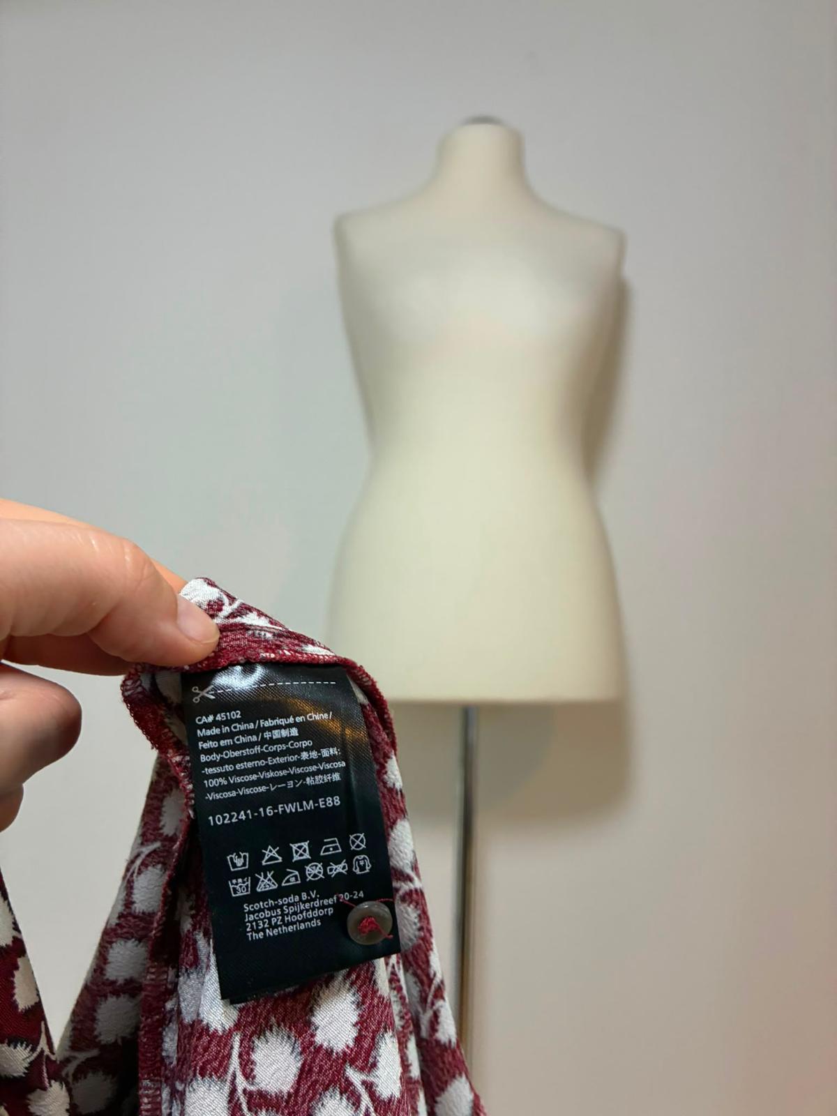 Scotch & Soda Maison Scotch Hemdkleid in Bordeaux Größe L