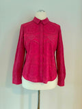 Madeleine Bluse aus Baumwolle mit Lochstickerei in Pink Größe 40