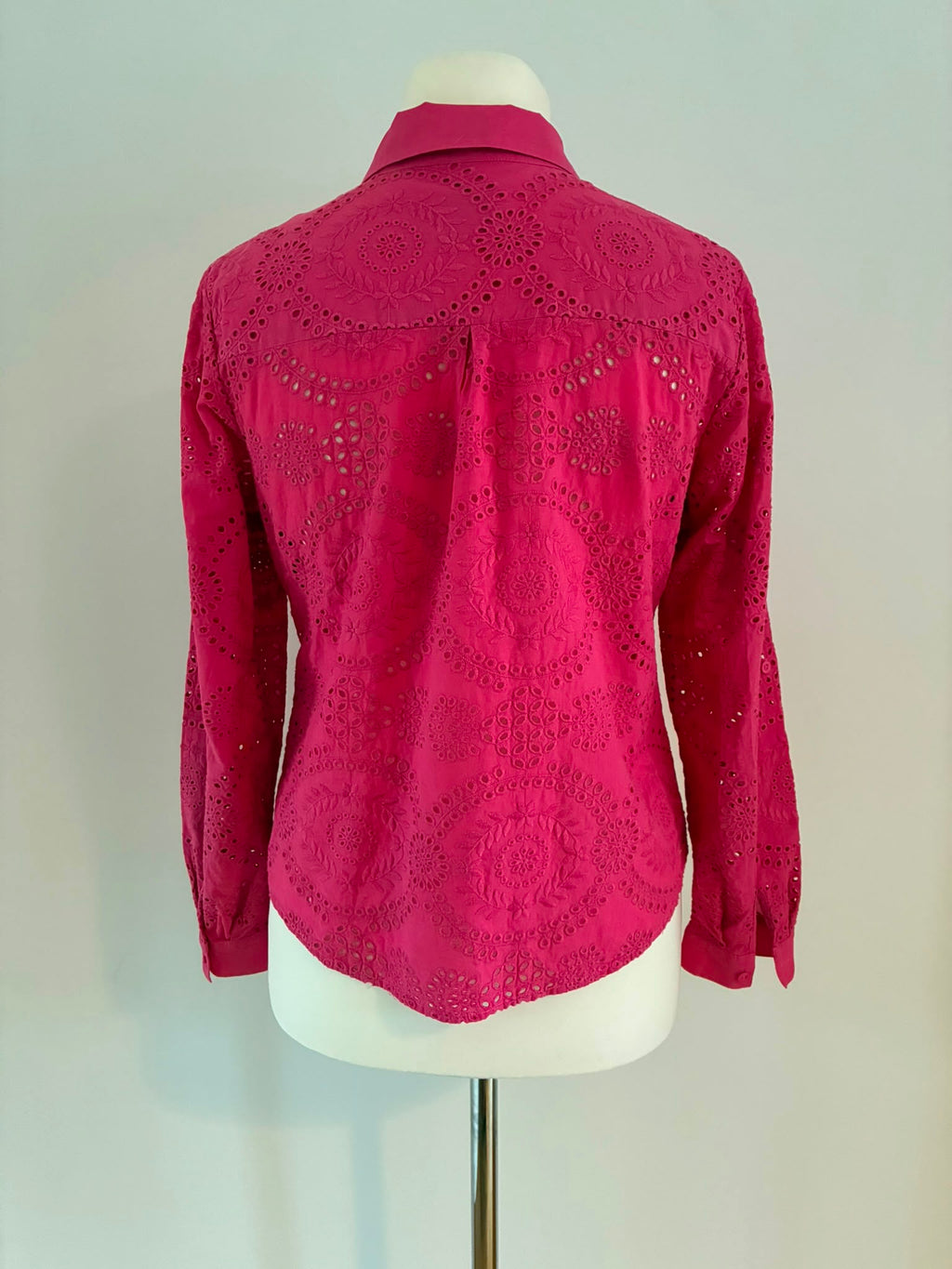 Madeleine Bluse aus Baumwolle mit Lochstickerei in Pink Größe 40