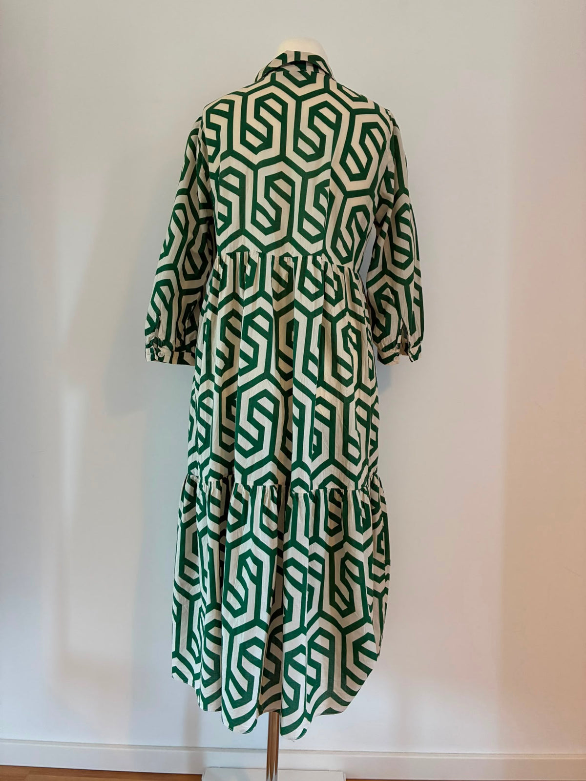 Zara Hemdblusenkleid, Größe XL, Grün, Weiß, Weitere Ansicht 4