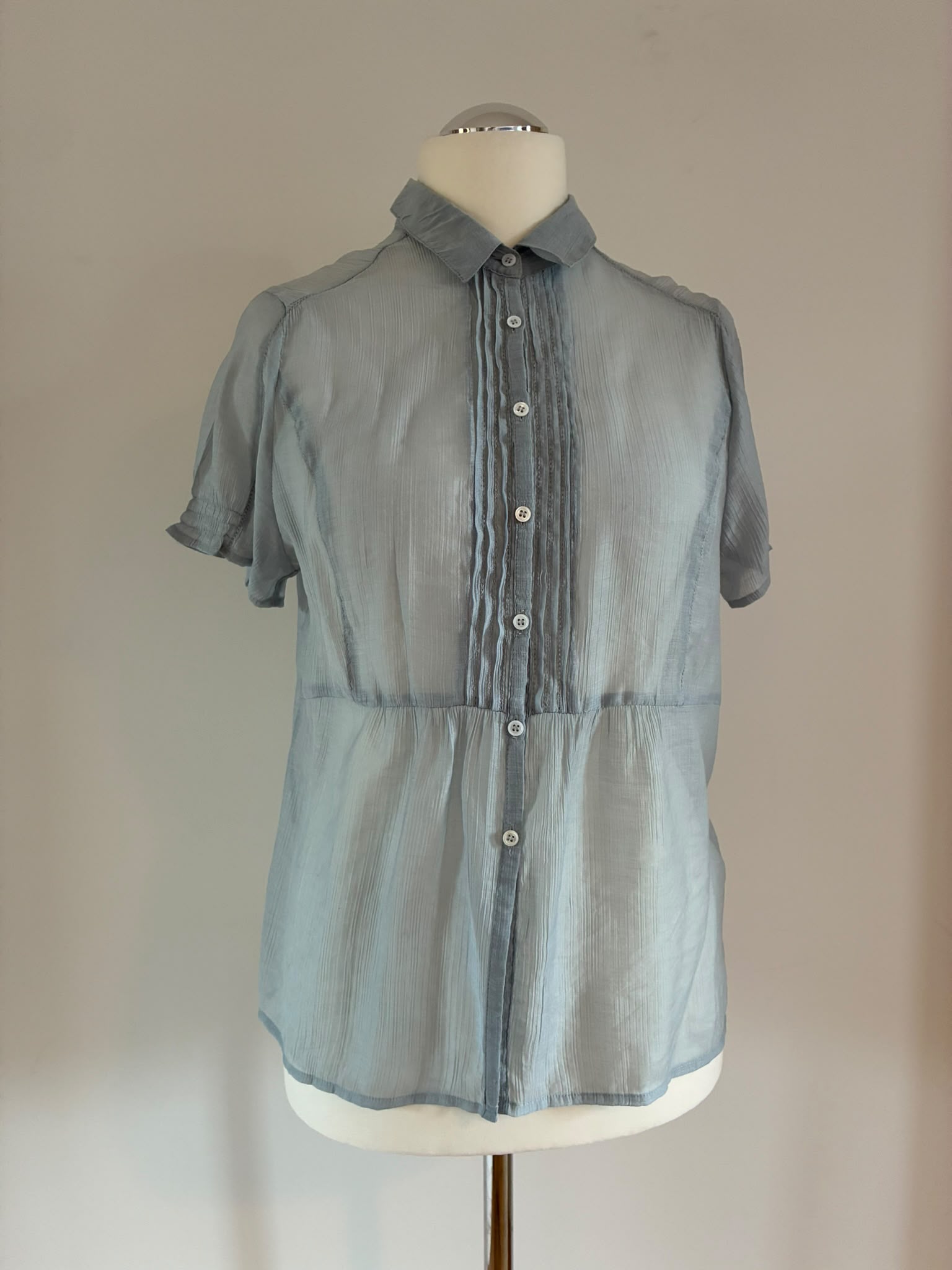 Noa Noa Bluse aus Tencel in Hellblau Grau in XL