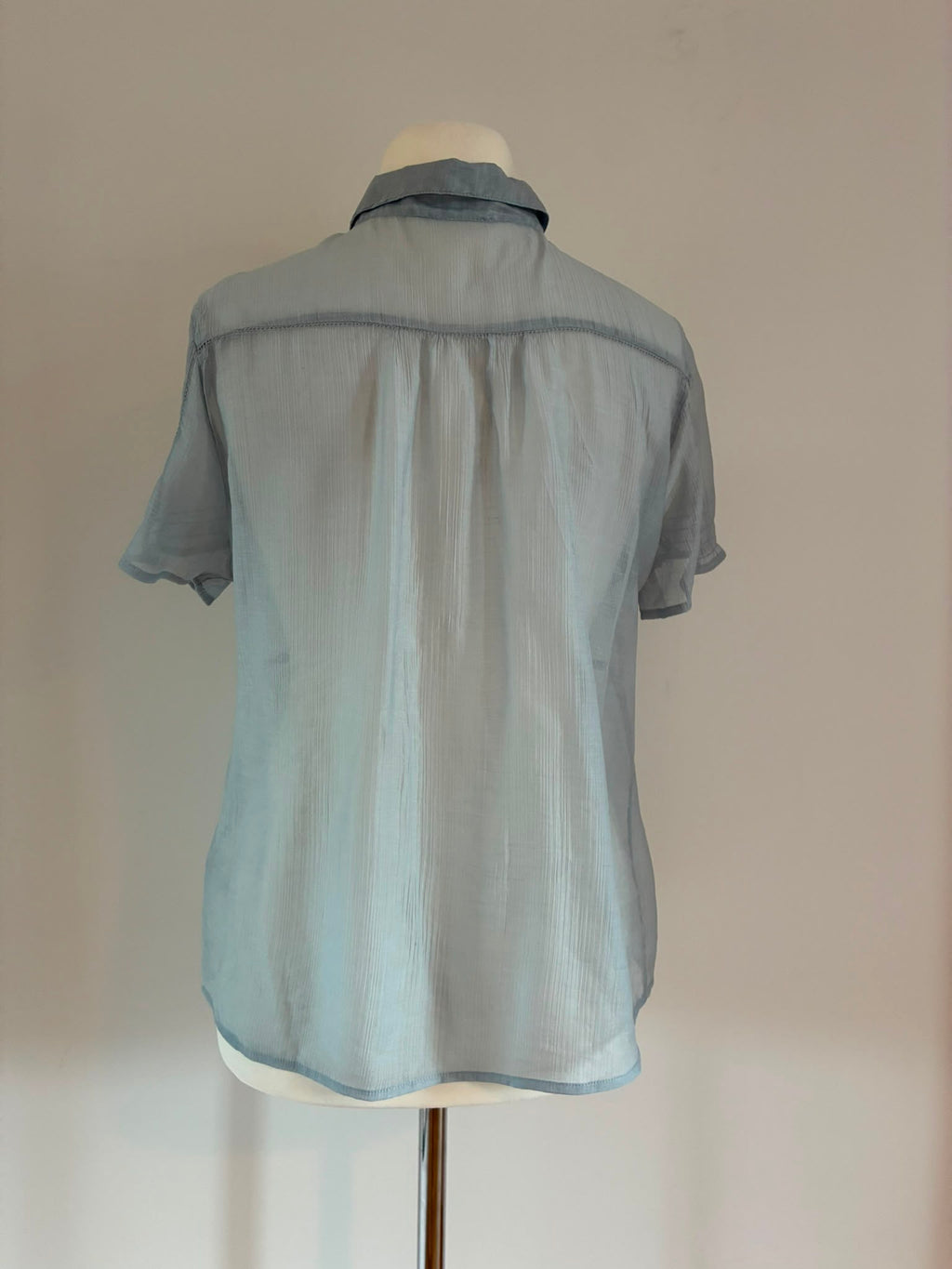 Noa Noa Bluse aus Tencel in Hellblau Grau in XL