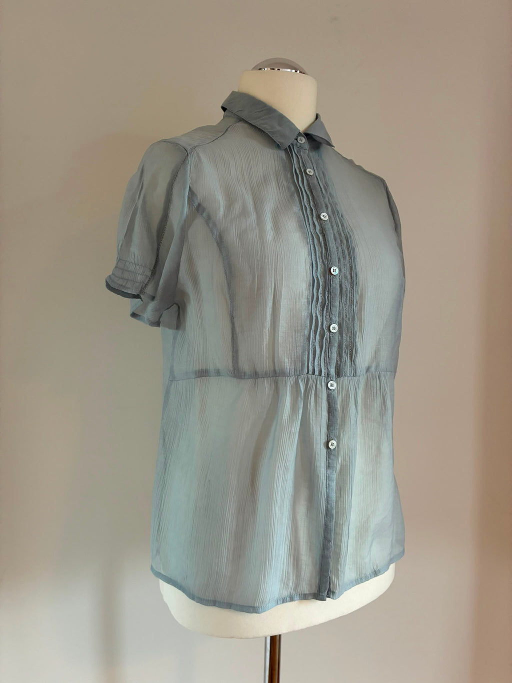 Noa Noa Bluse aus Tencel in Hellblau Grau in XL