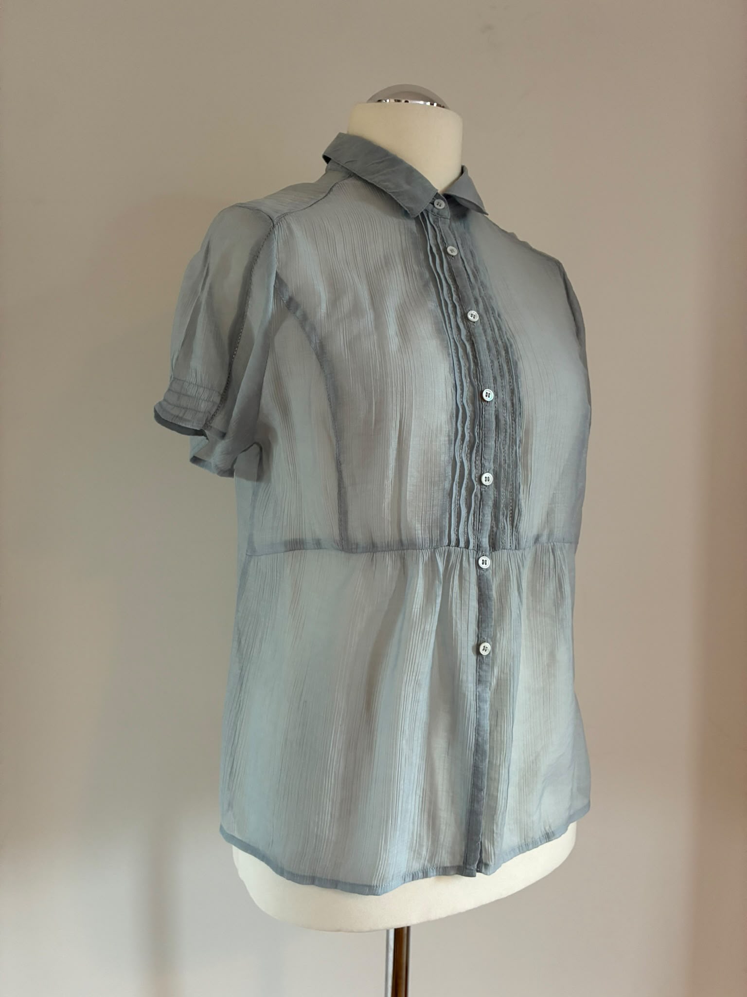 Noa Noa Bluse aus Tencel in Hellblau Grau in XL