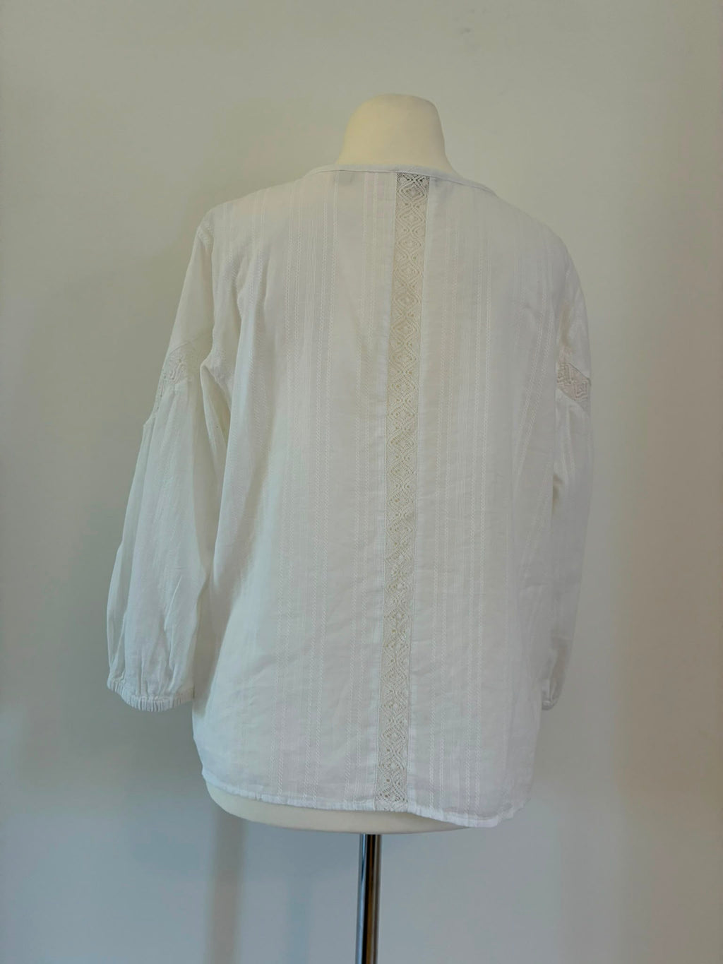Esprit Baumwollbluse in Weiß mit Spitze Größe XXL