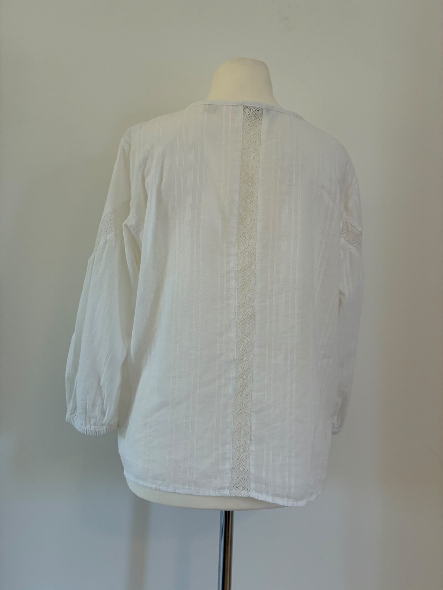 Esprit Baumwollbluse in Weiß mit Spitze Größe XXL