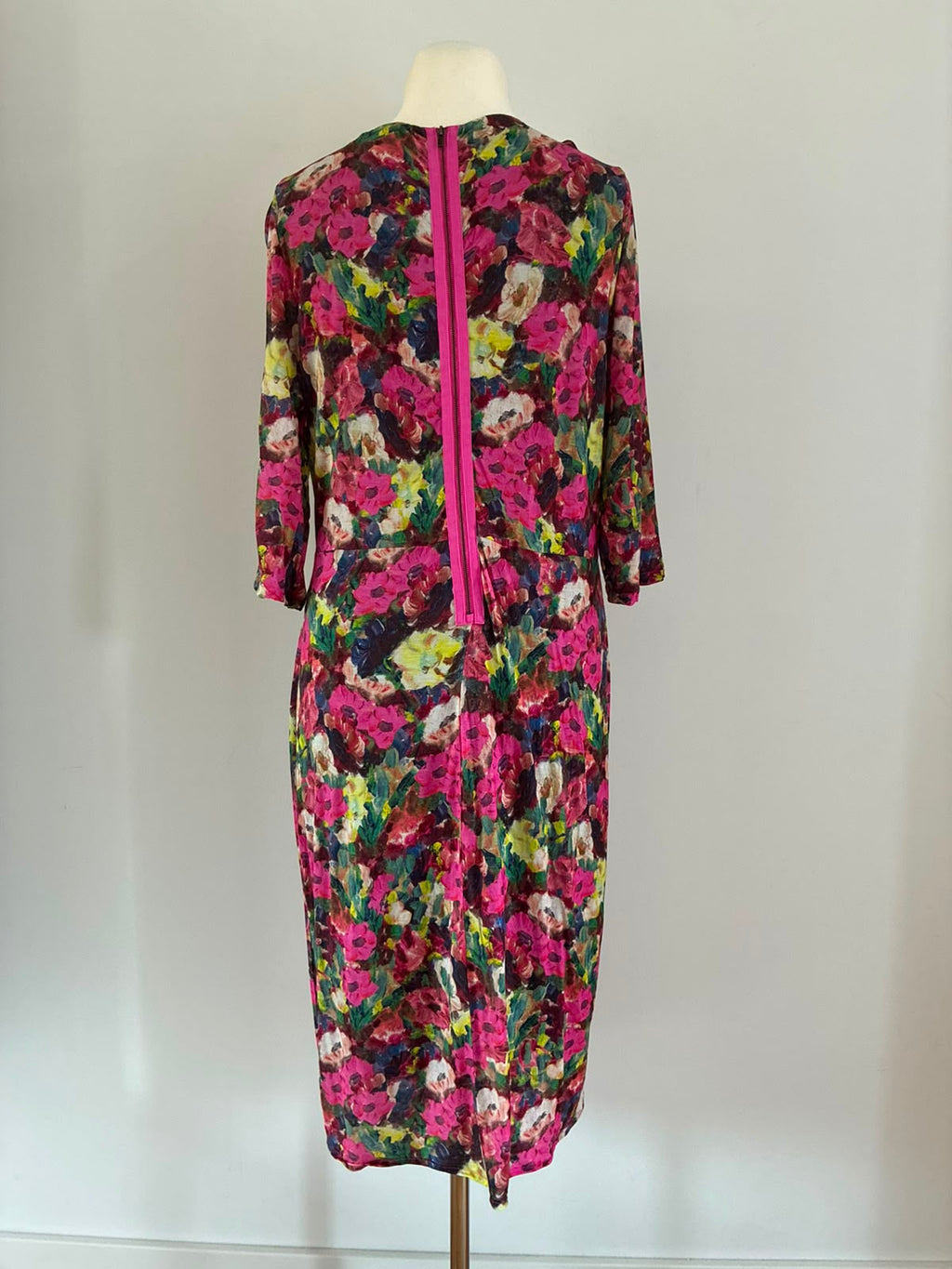 Boden Kleid Gr. 46 Lang · Tencel Blumenprint Pink · Midi 3/4-Arm
