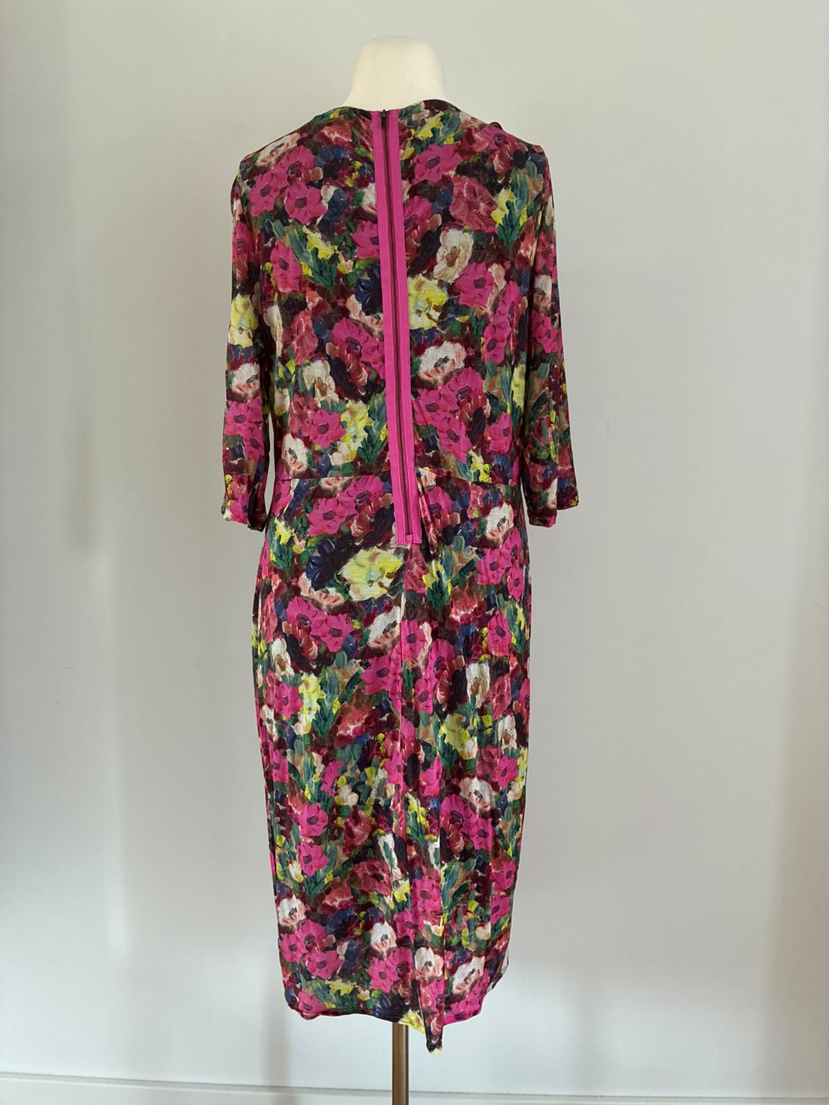 Boden Kleid Gr. 46 Lang · Tencel Blumenprint Pink · Midi 3/4-Arm
