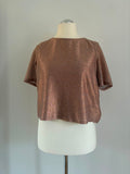 River Island Metallic Top in Roségold Größe 36