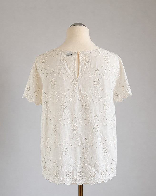 Soaked in Luxury Sommerbluse in Creme, Rückansicht mit Knopfleiste