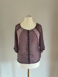 Tom Tailor Bluse mit Mustermix in Dunkelblau-Beere, Vorderansicht